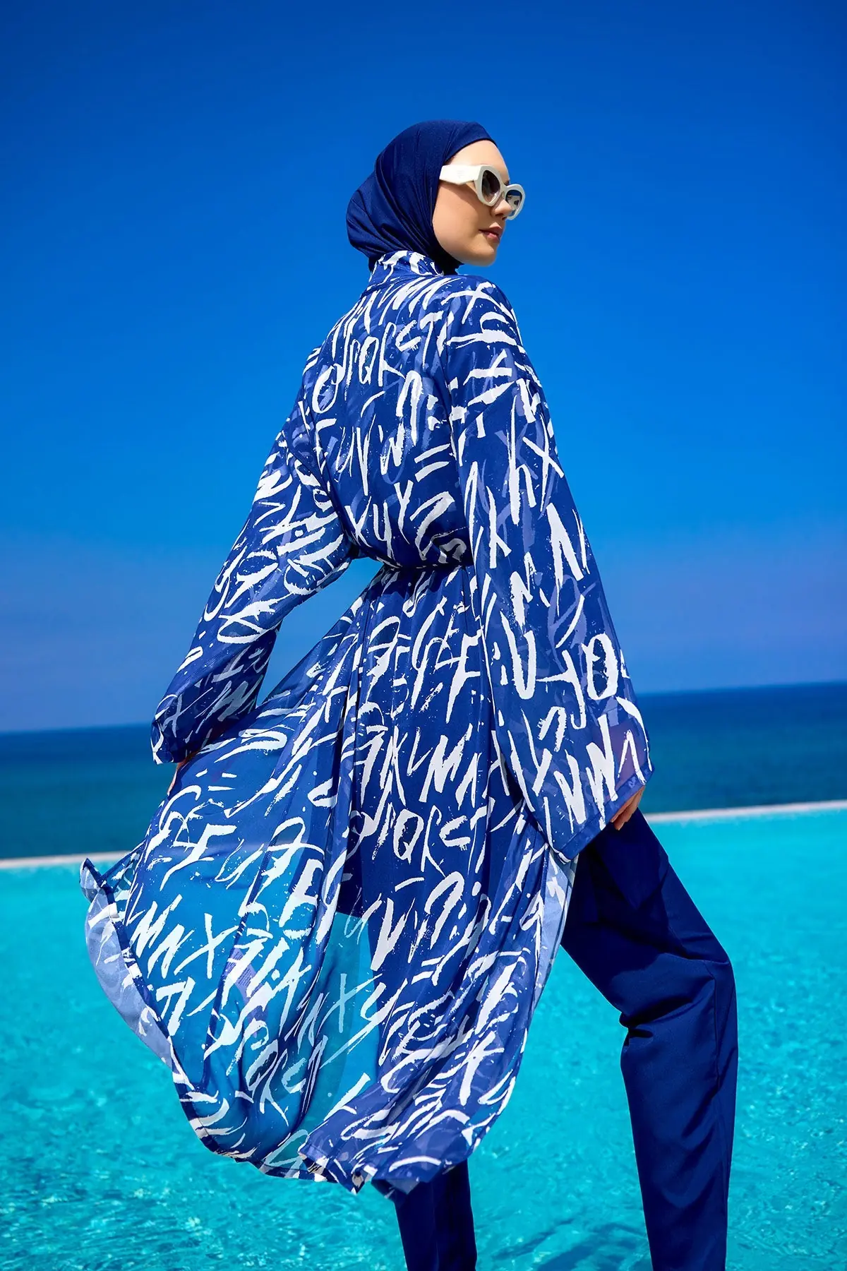 Navy Blue Full Coverage Modest Swimwear Set R2502, photo 8