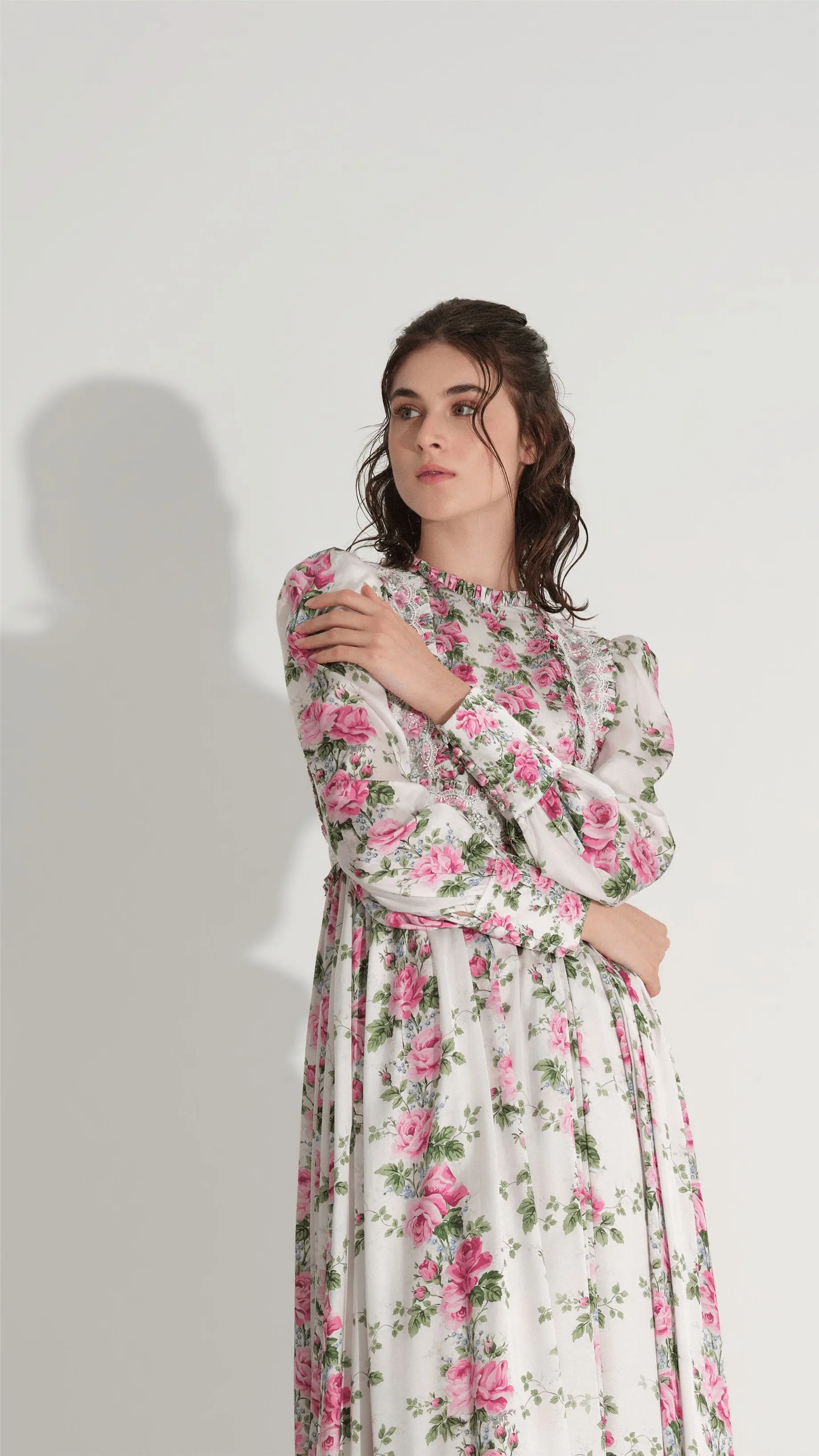 Lace Panel Floral Dress – Ecru, photo 2