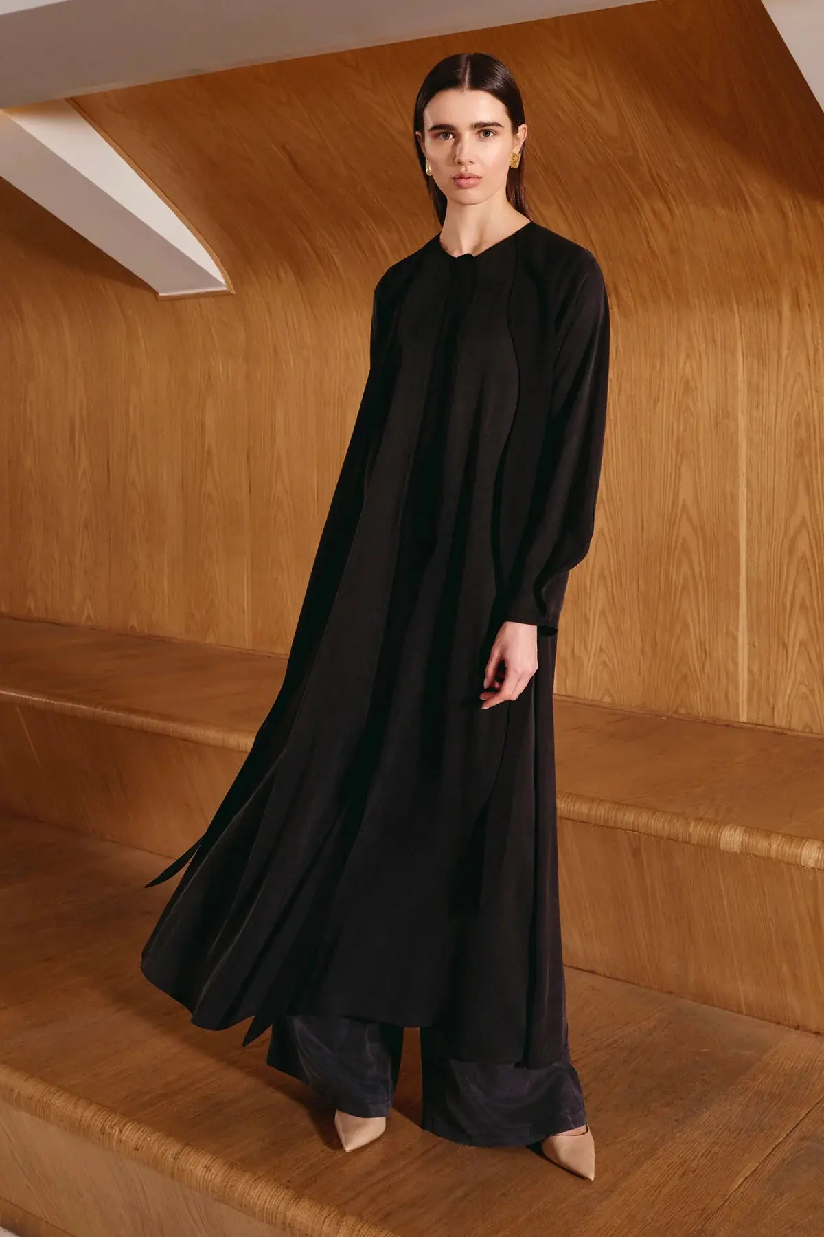Long-Sleeve Tencel Abaya – Black, photo 3