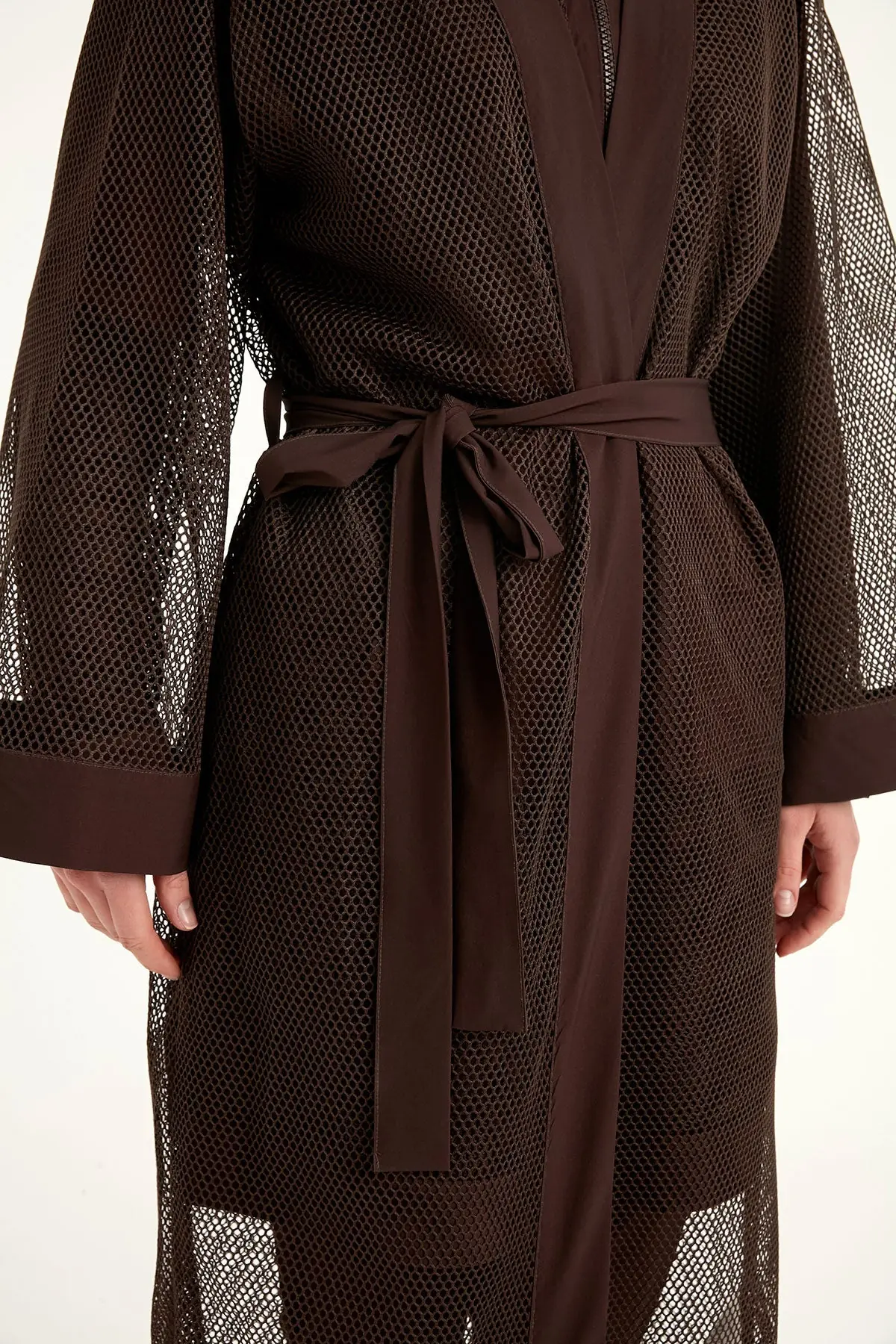 Brown Modest Full Coverage Mesh Kimono – Marina P2501-4, photo 8