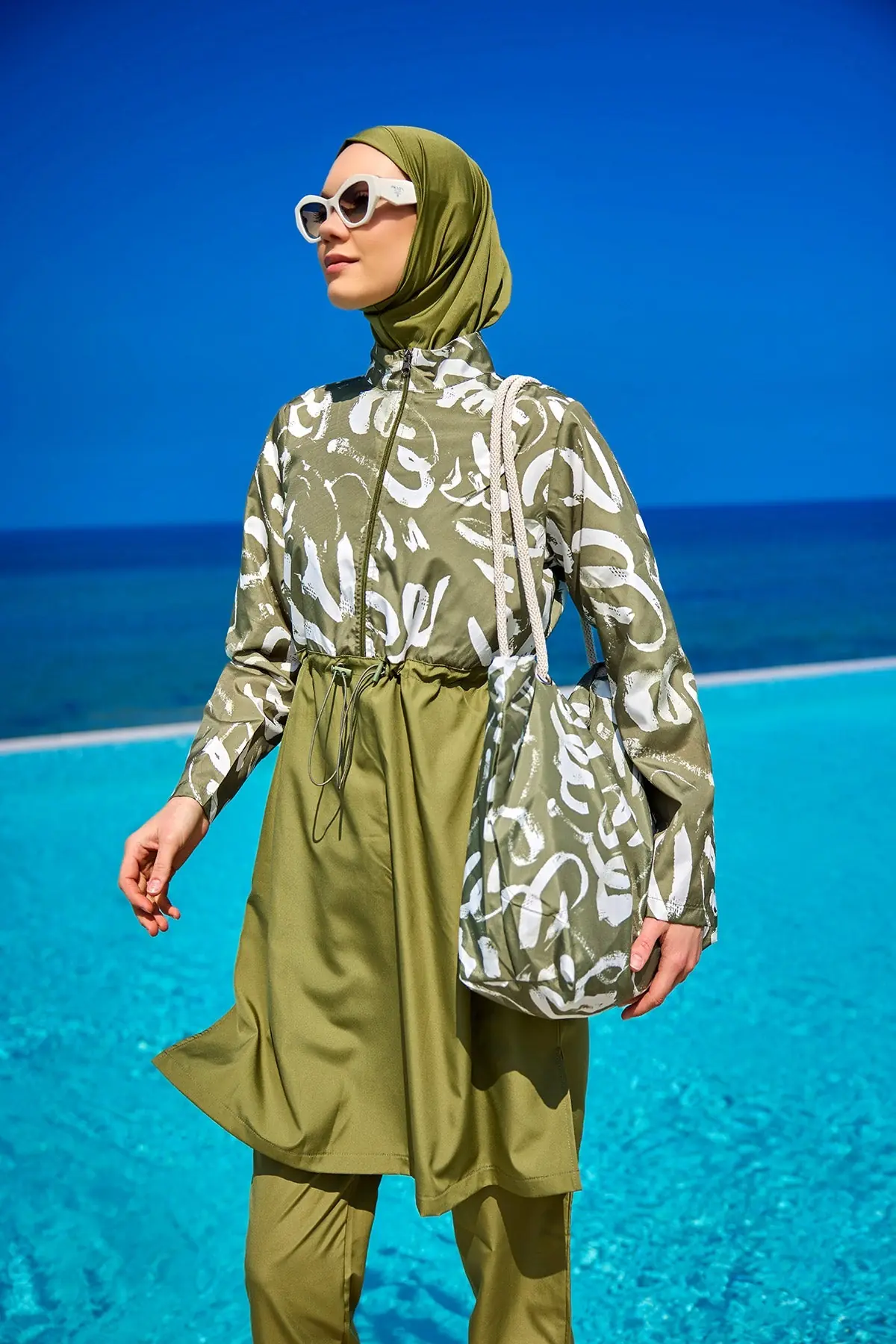 Green Full Coverage Modest Swimwear Set for Women R2506, photo 3