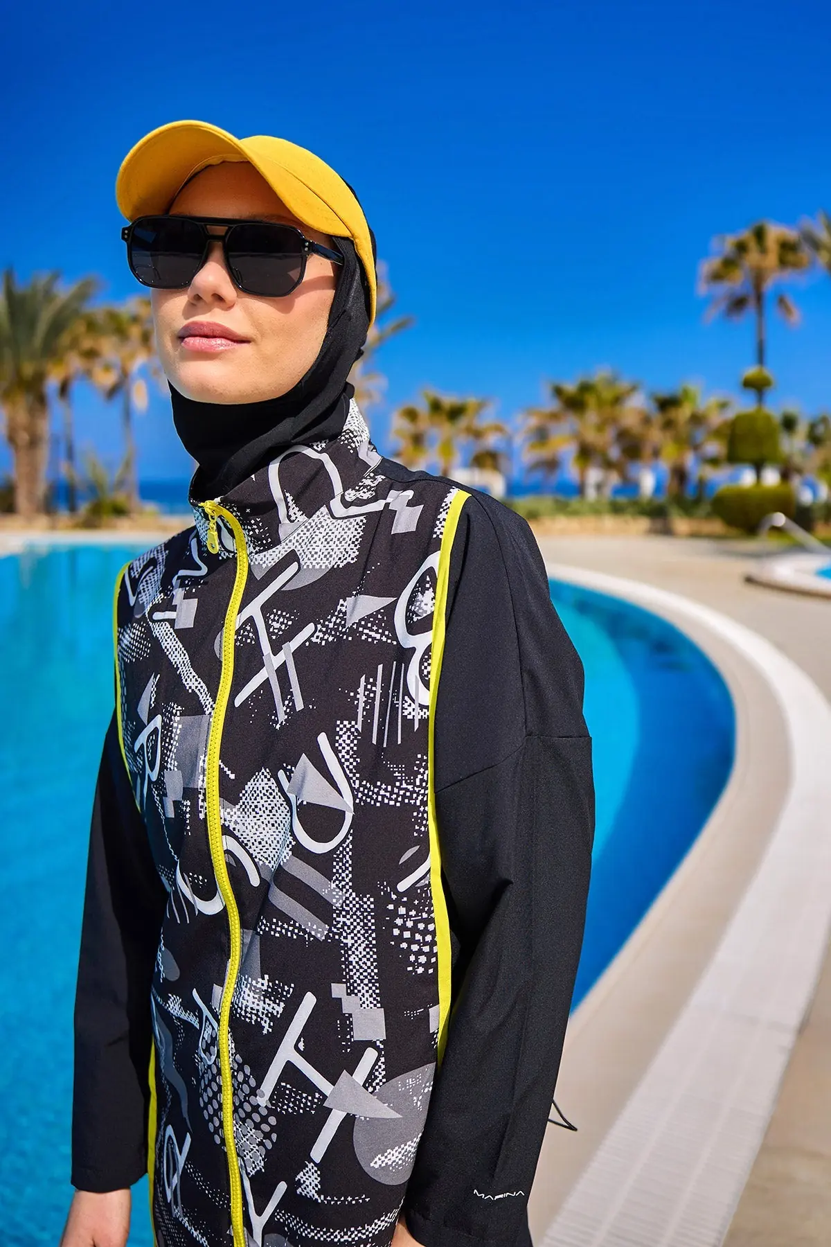 Black Full Coverage Modest Swimwear Burkini Set M2536, photo 5