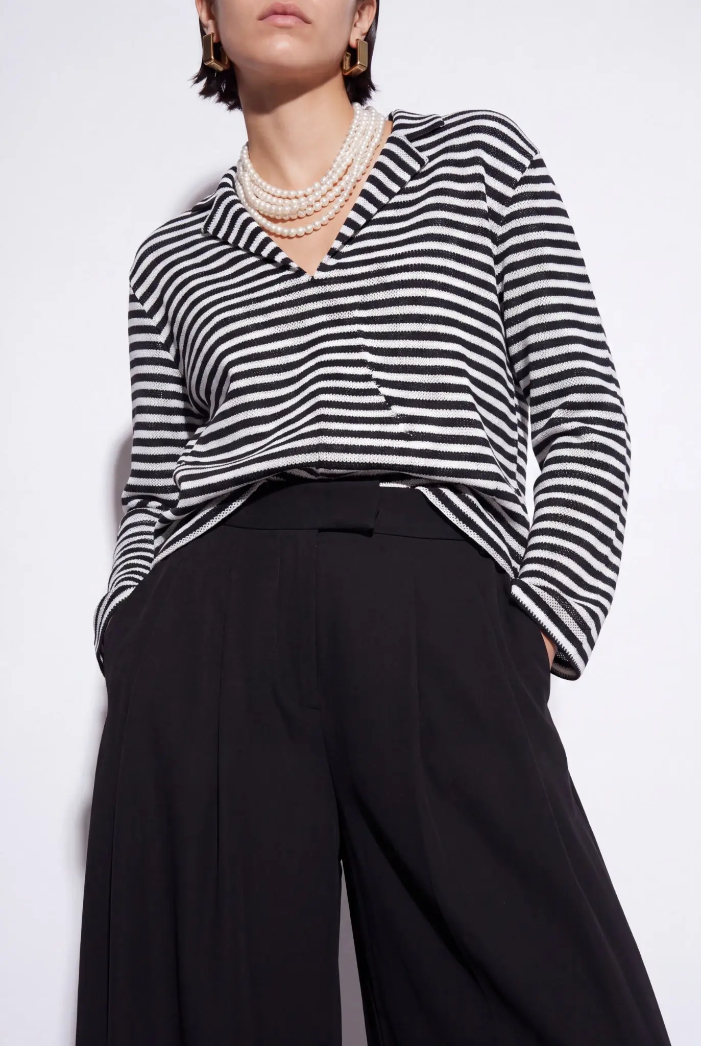 Freya Black-White Striped Blouse, photo 3