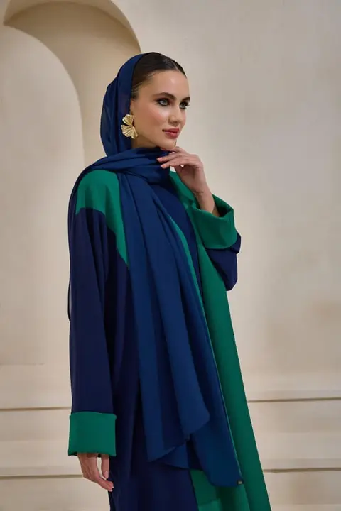 Casual Abaya - Navy Blue Green, photo 3