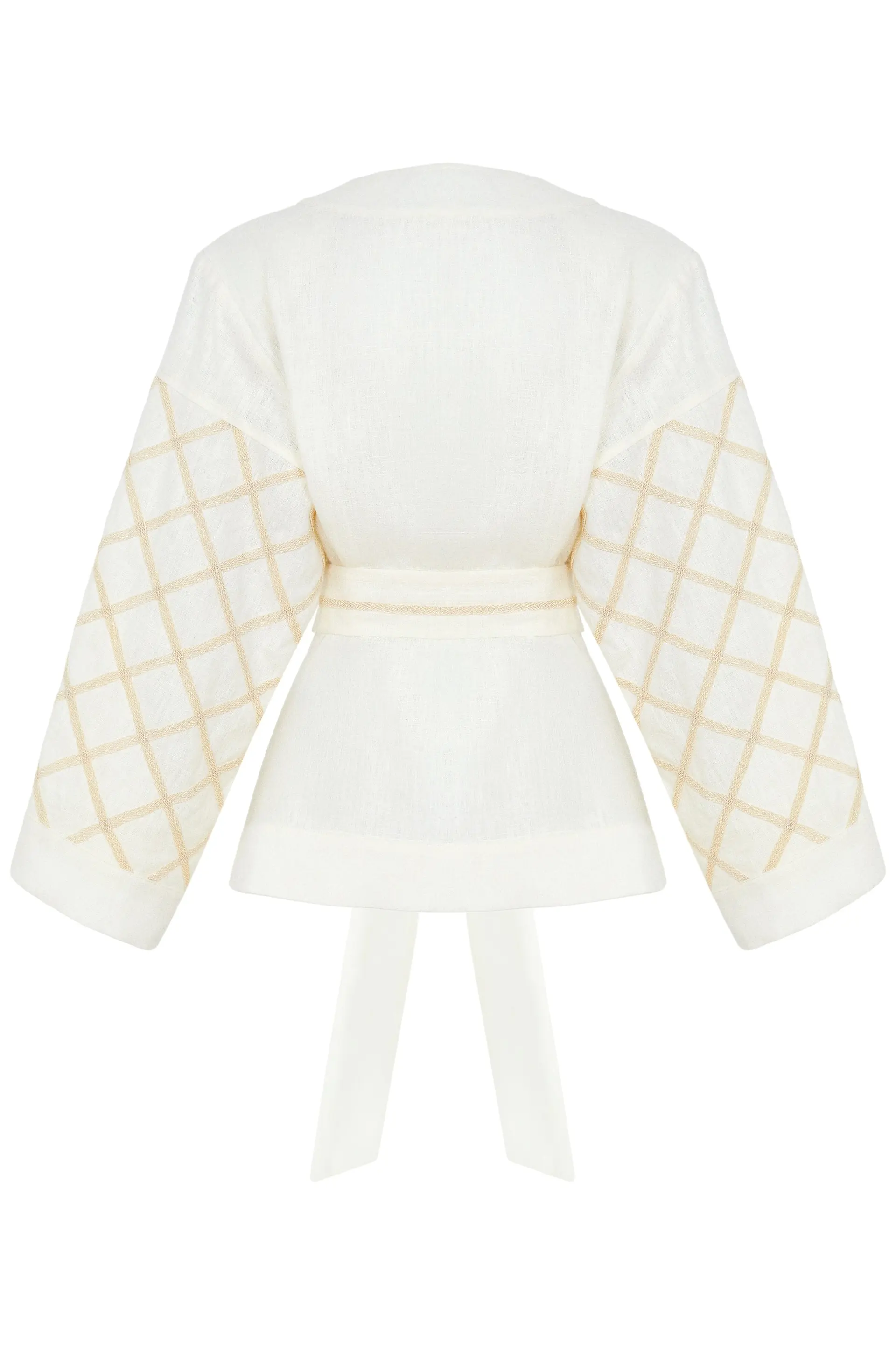 Ivory Linen Kimono Blouse - Premium Design, photo 5