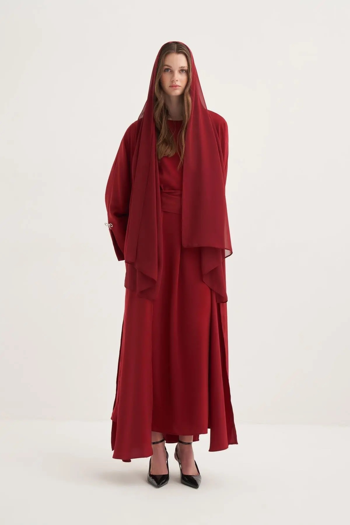 Mira Abaya Set – Cherry Red, photo 3