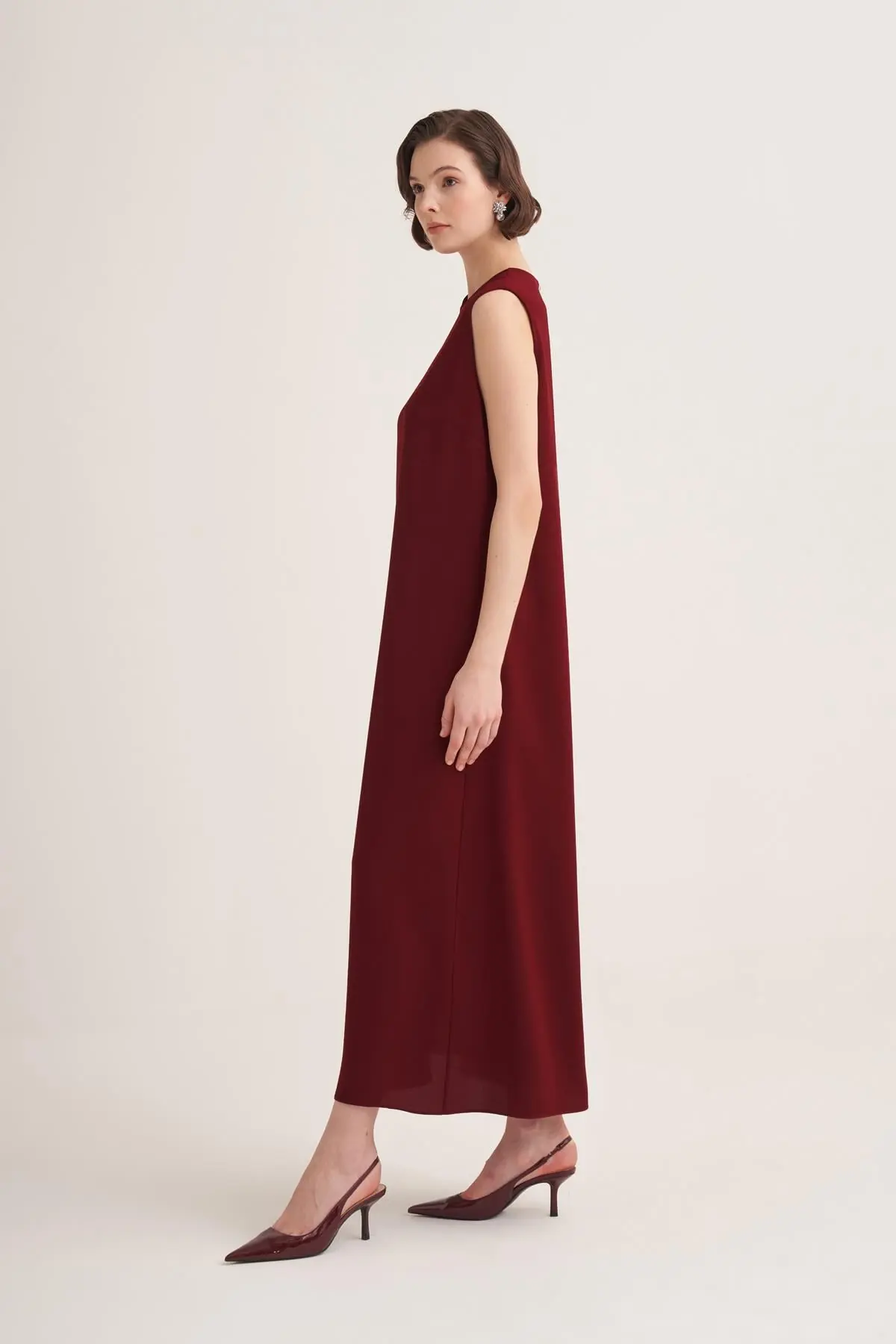 Lina Sleeveless Maxi Dress – Burgundy, photo 3