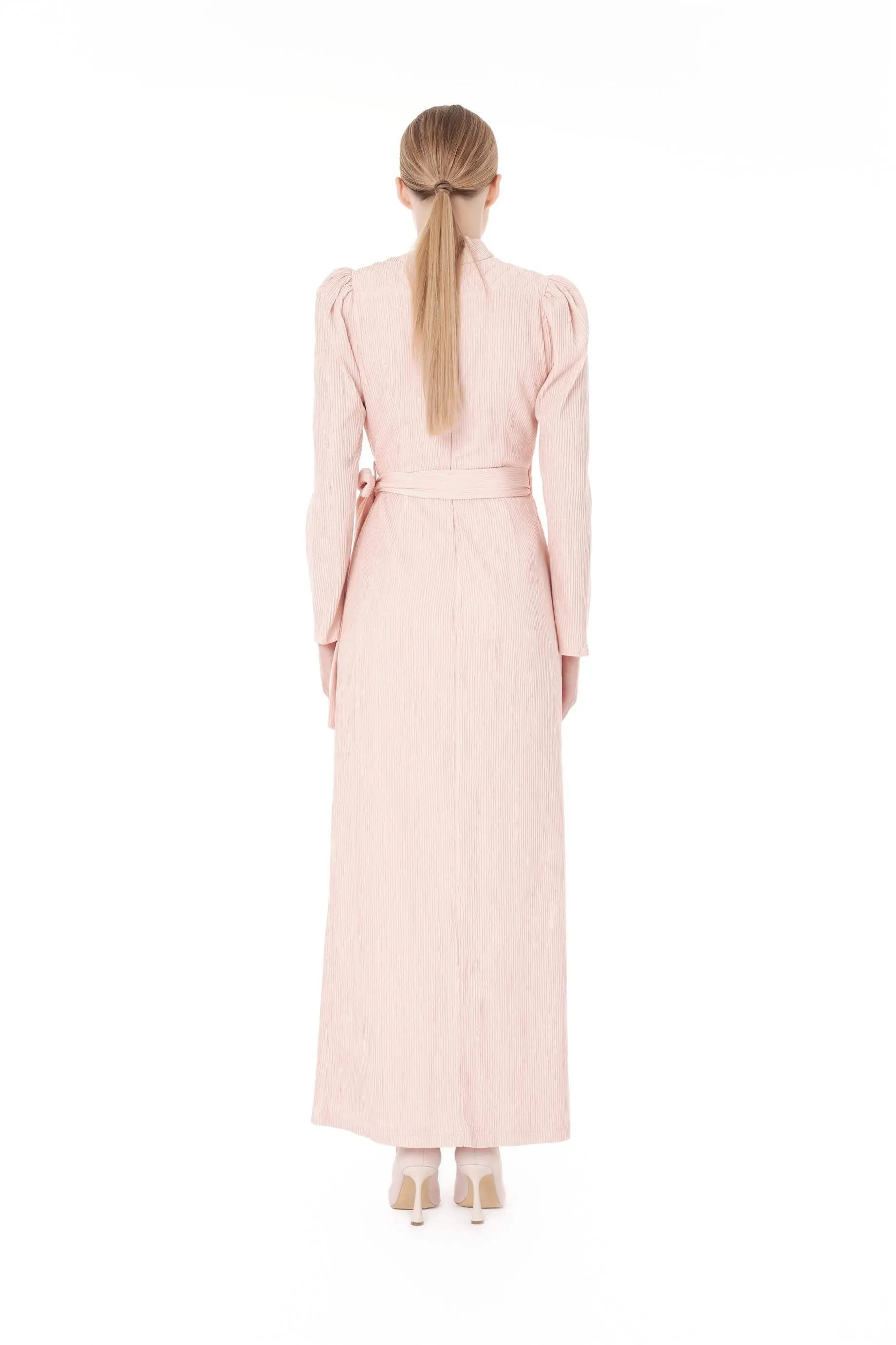 Structured Wrap Maxi Dress – Powder Pink, photo 3