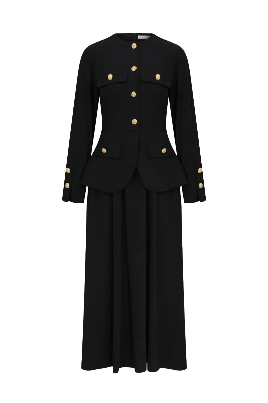 SHERI Black Gold-Button Maxi Dress, photo 3
