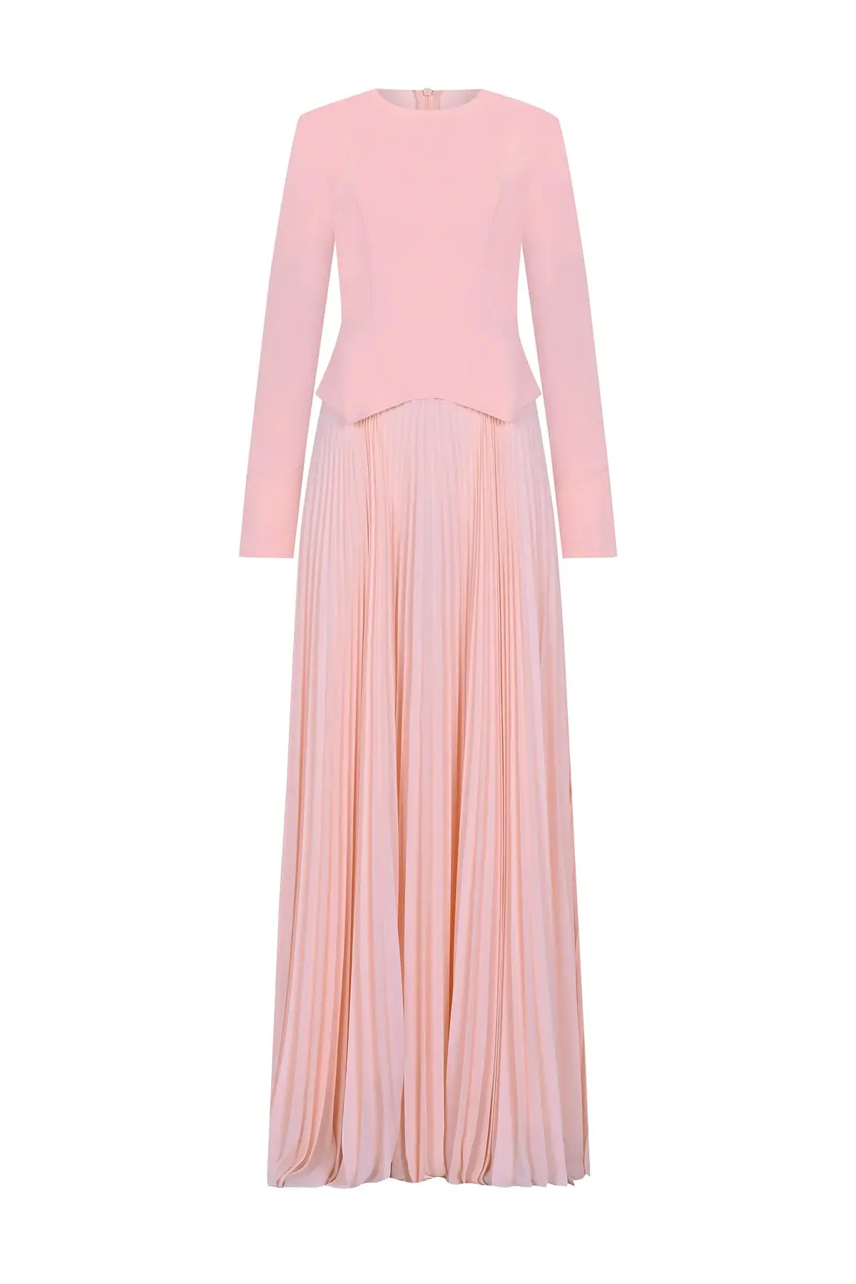 Pleated Evening Dress – Powder Pink