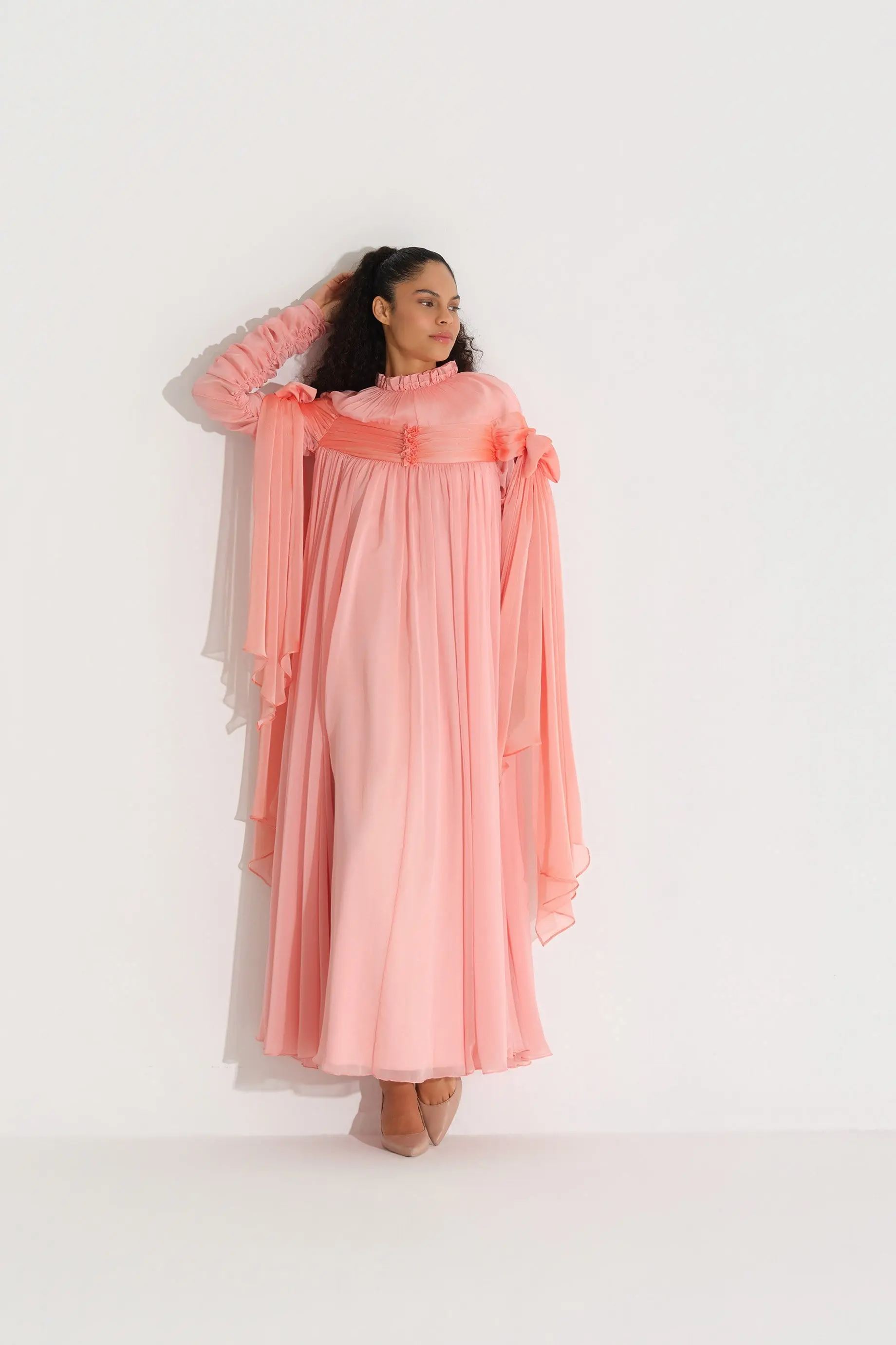 Ruffle & Bow-Tie Detail Shimmer Dress -  Somon, photo 6