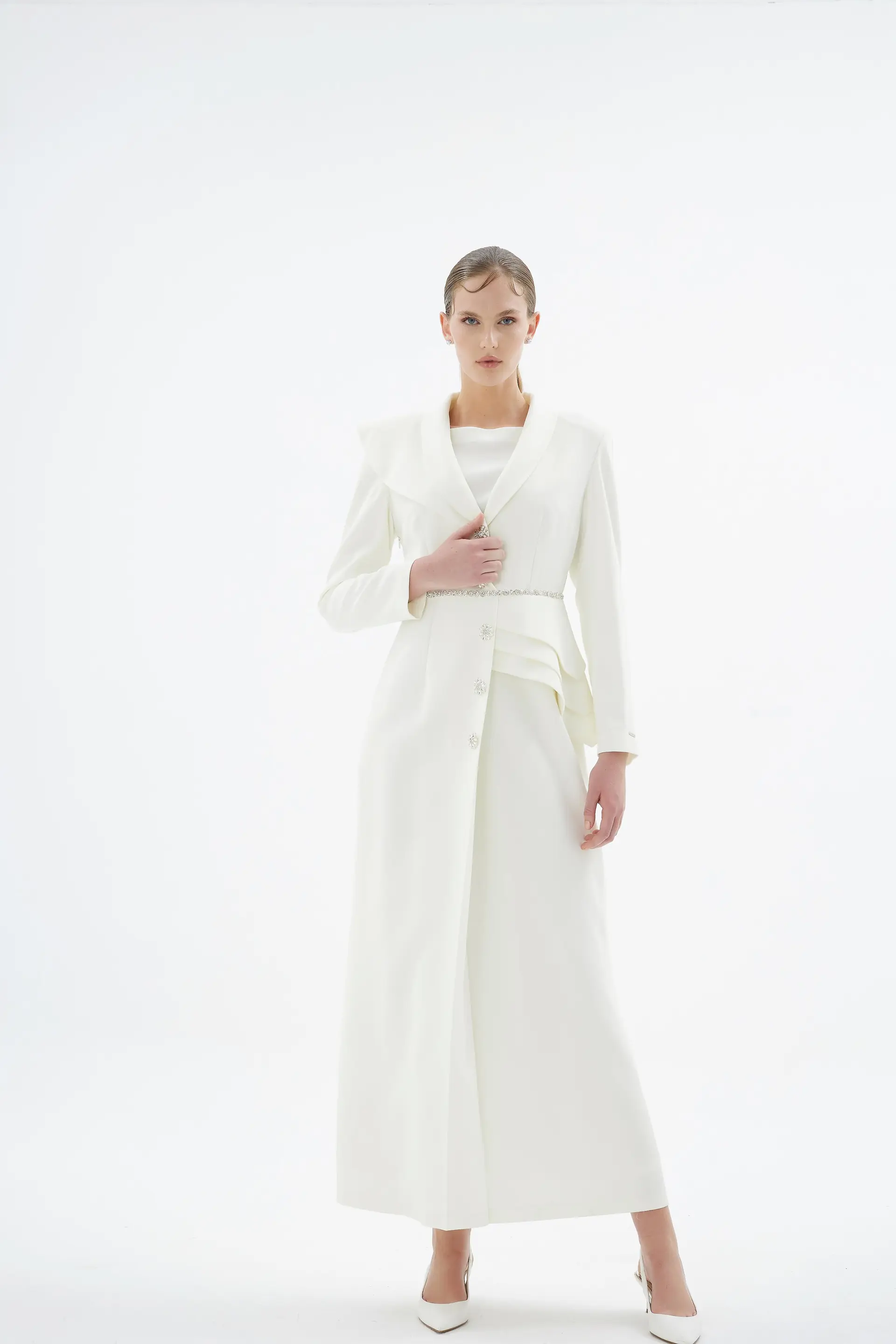Liana Tailored Jacket Dress – Ecru, photo 4