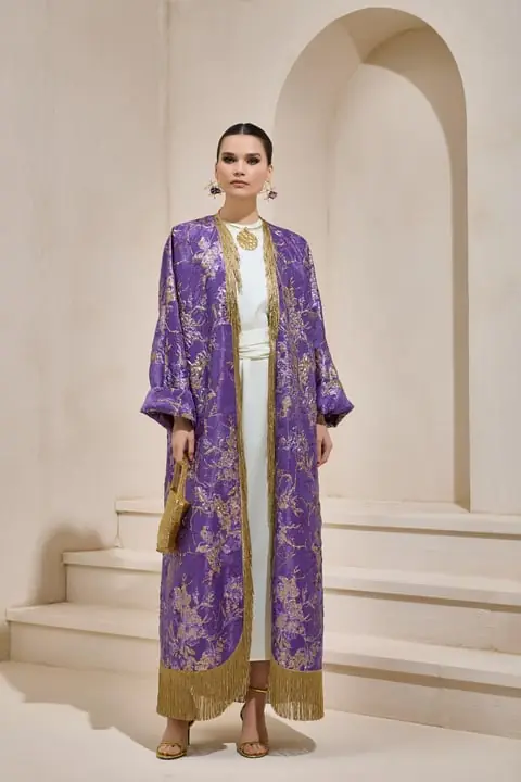 Brocade Abaya – Purple, photo 4