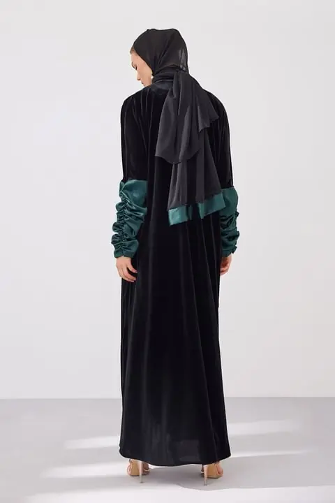 Feiruz Velvet Abaya - Black Green, photo 4