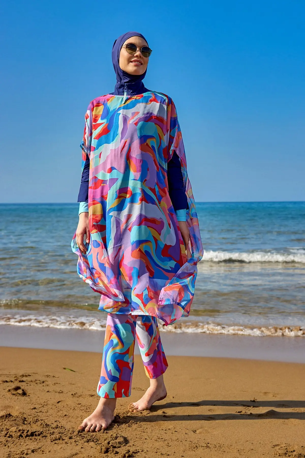 Marina Oversize Pareo - Multicolor Printed, photo 2