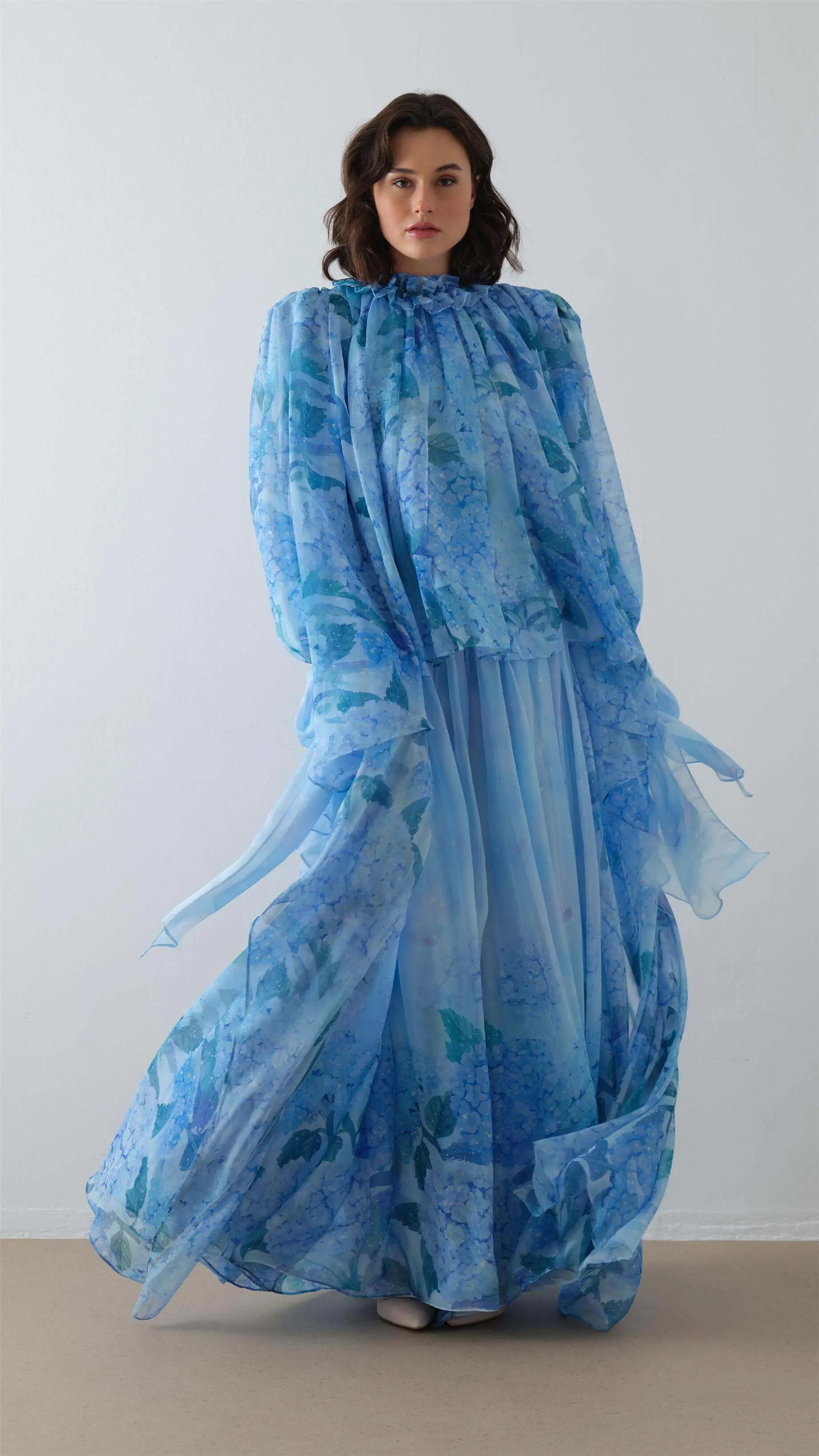 Floral Patterned Pants Set - Blue, photo 2