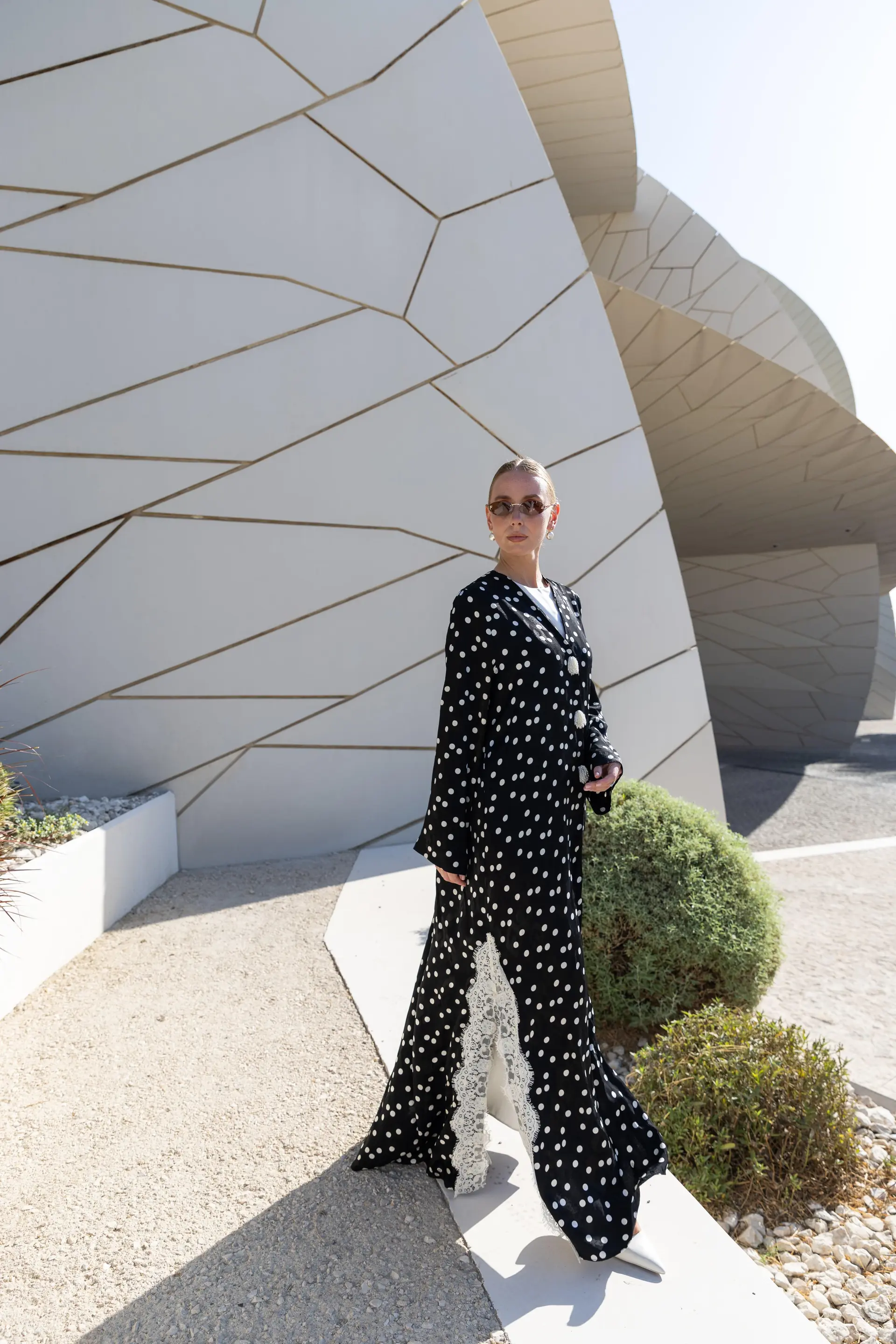 Polka Dot Abaya – Black, photo 2