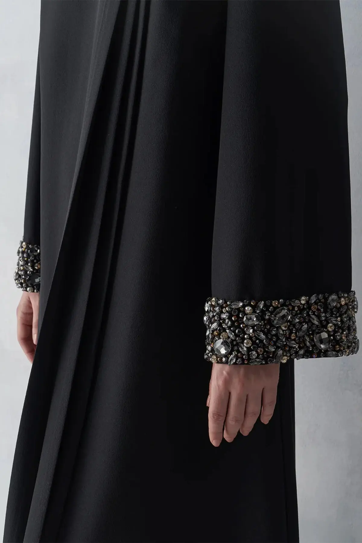 Embellished Cuff Evening Gown – Black, photo 4