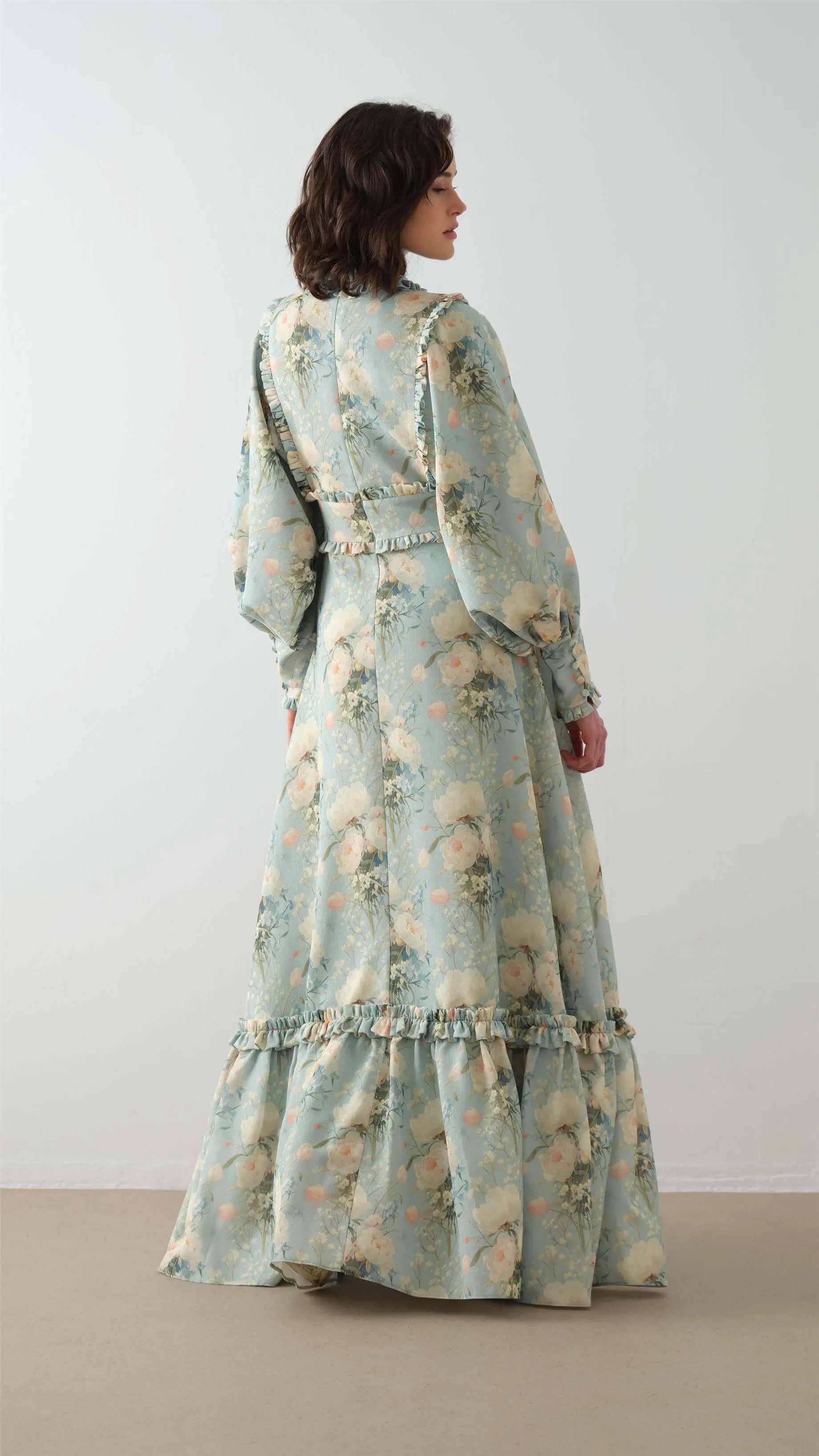 Corset Detail Floral Dress – Mint, photo 5