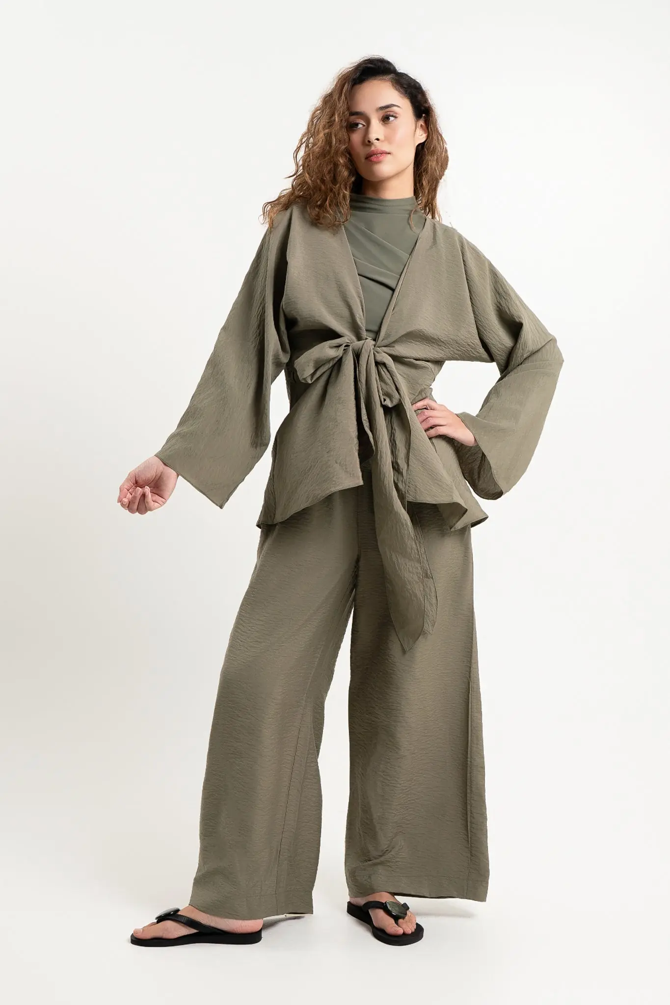 Elan Wrap Top – Olive, photo 2