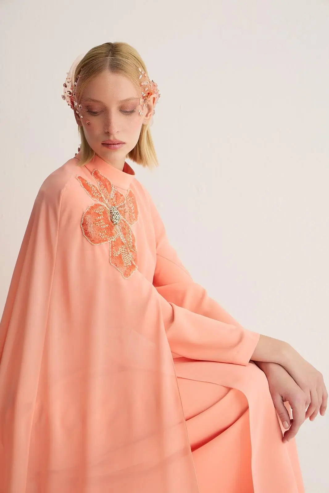 Pastel Cape Detail Dress – Somon, photo 3