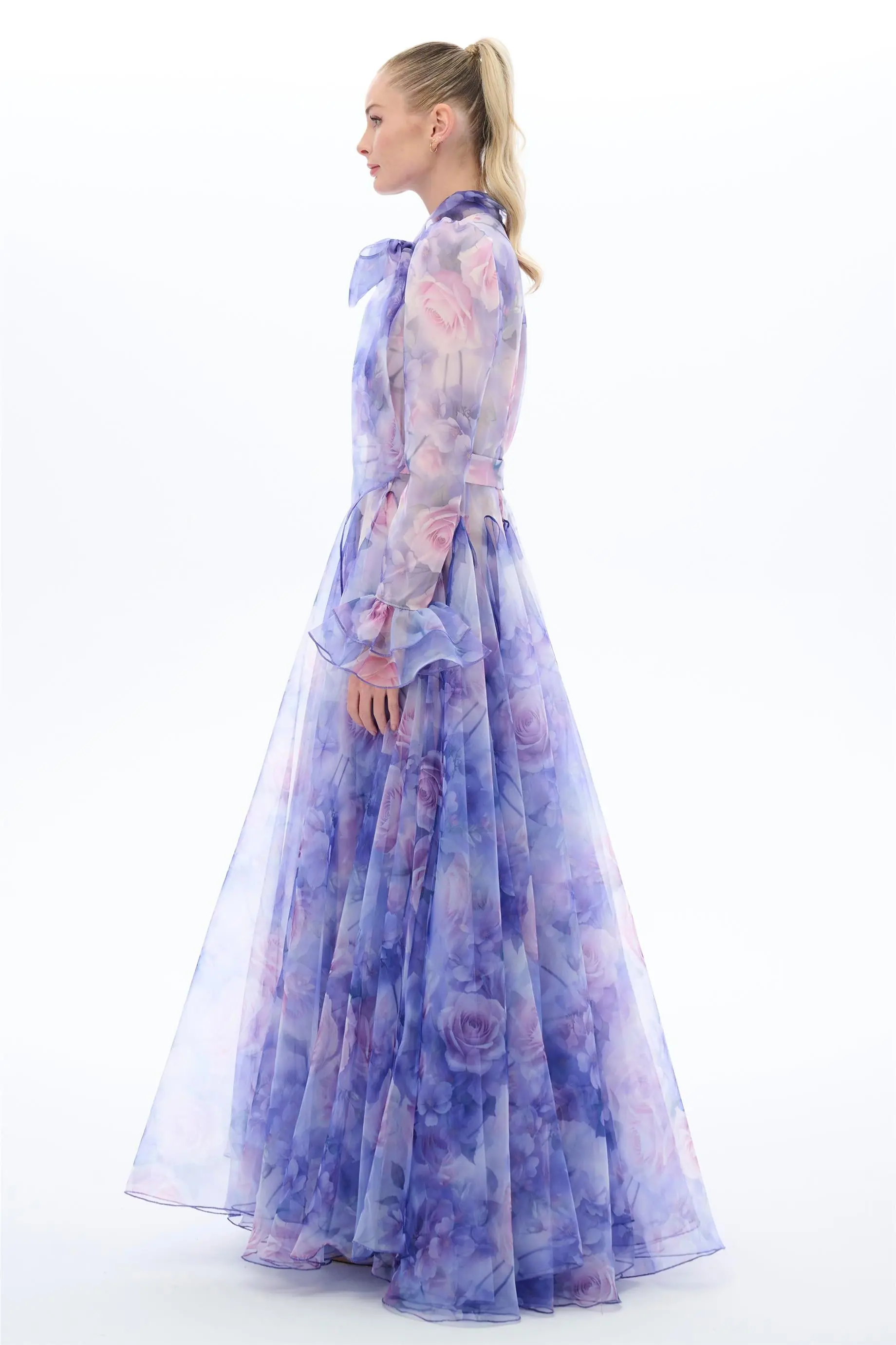Printed Organza Dress - Lilac, photo 3