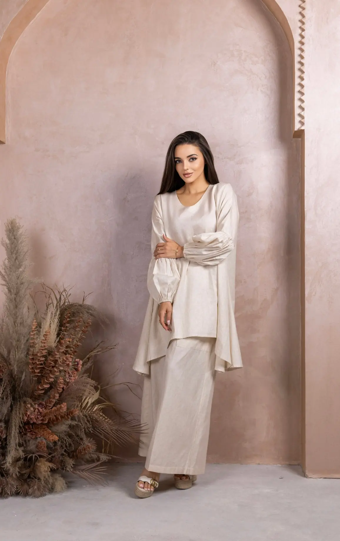 Beige Linen Co-ord Set