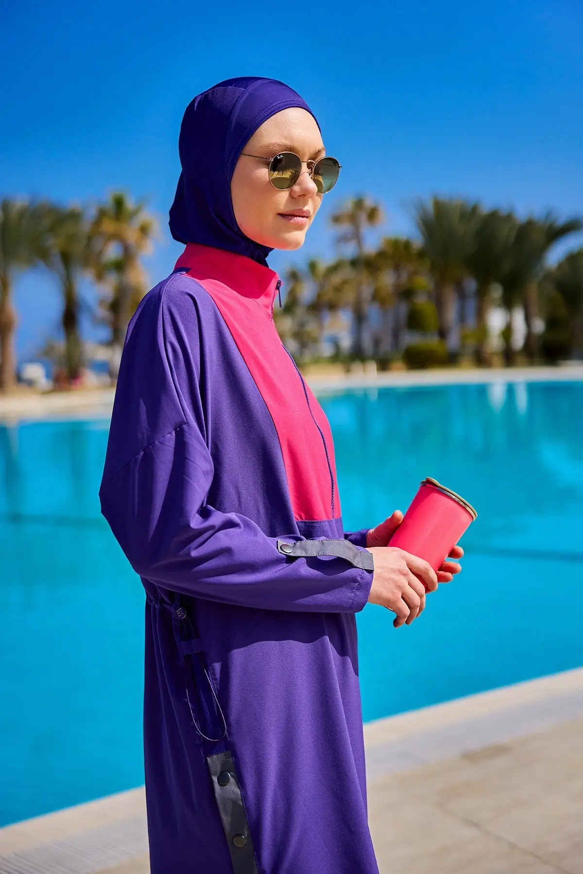 Purple Full Coverage Modest Swimwear Burkini Set M2527-2, photo 4