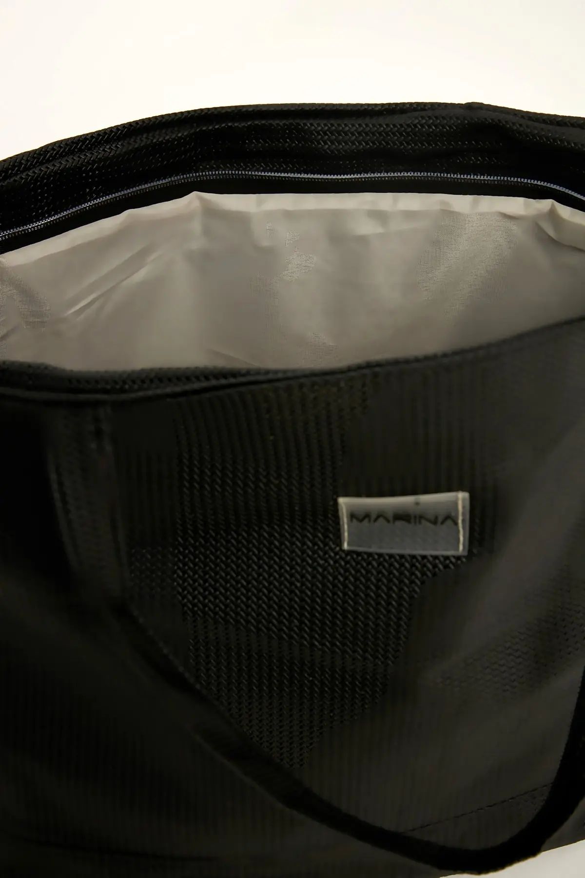 Black Faux Leather Beach Bag with Zipper CA2502-1, photo 2