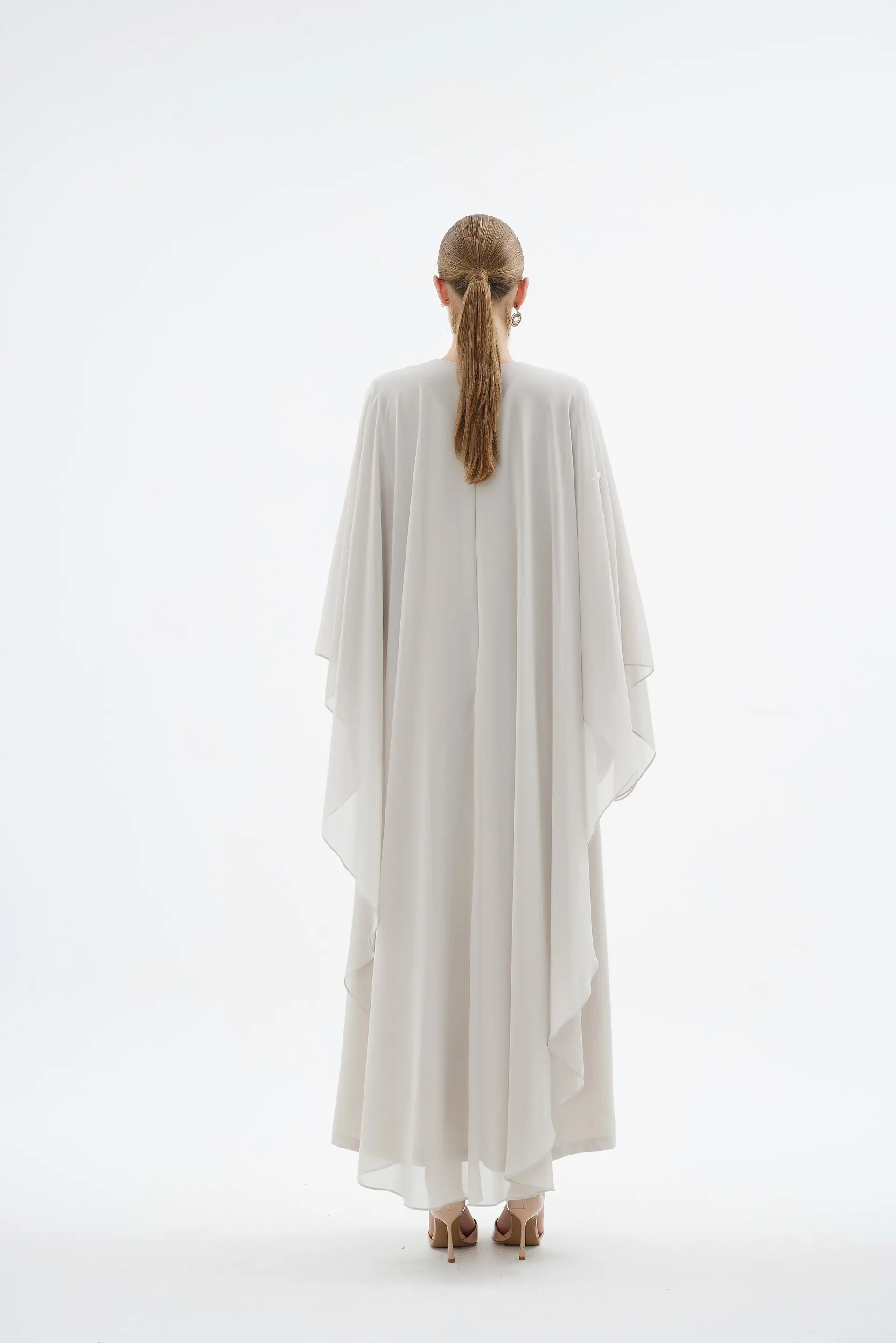 Alera Embellished Cape Dress – Stone, photo 5