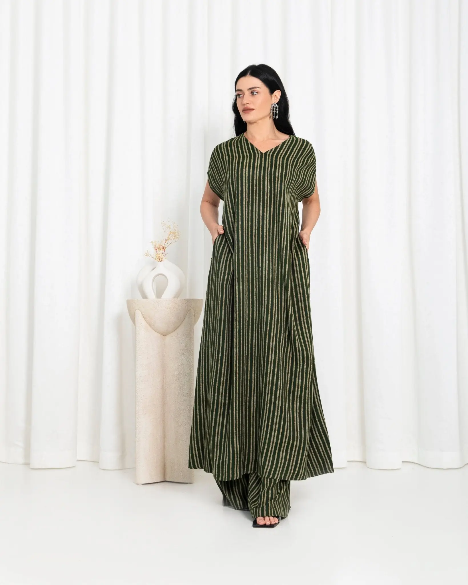 Green  Stripe Kimono Dress, photo 2