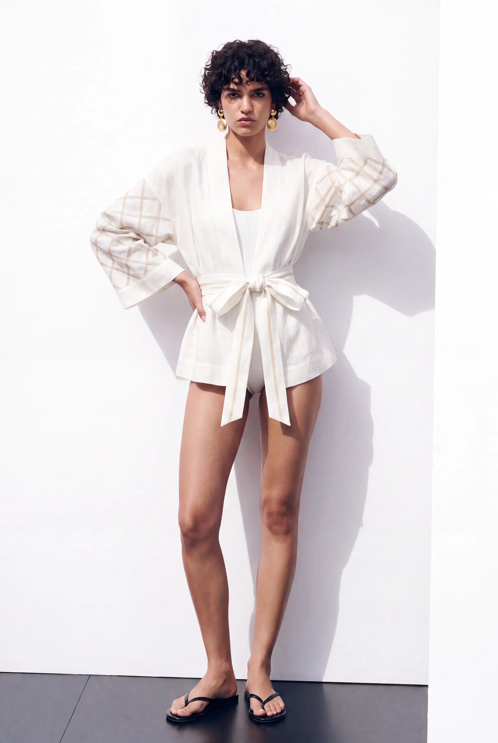 Ivory Linen Kimono Blouse - Premium Design, photo 4