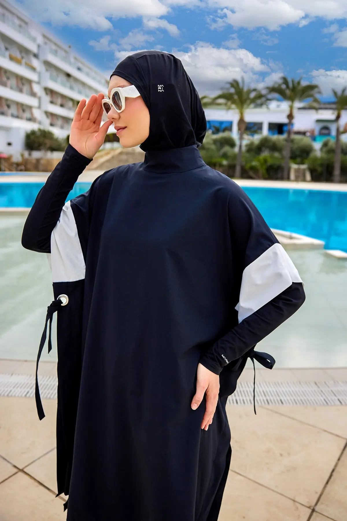 Black Burkini Set Full Coverage Modest Islamic Swimwear M2502, photo 5