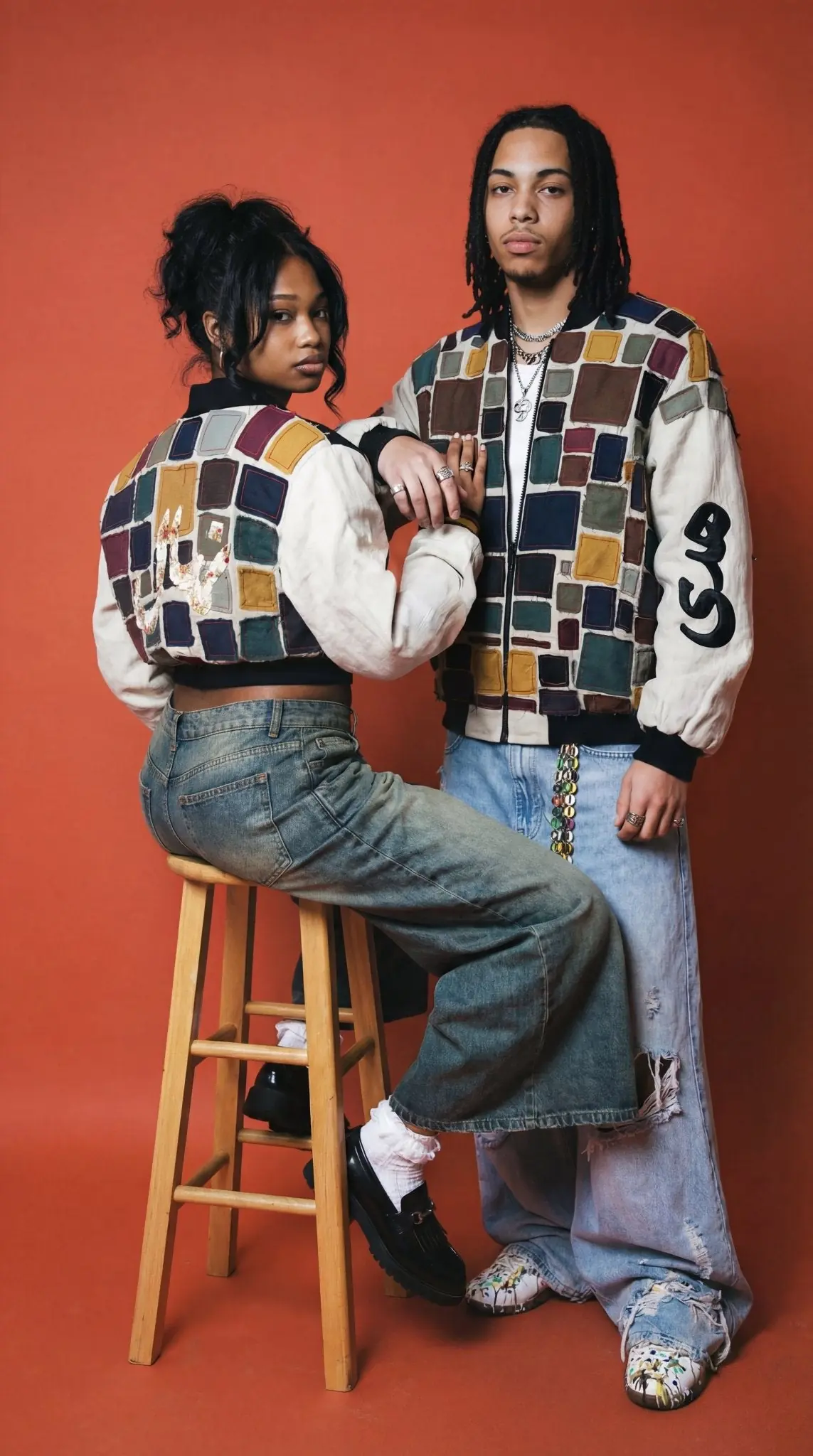 RIQ'AH — Oversized Patchwork Bomber, photo 6