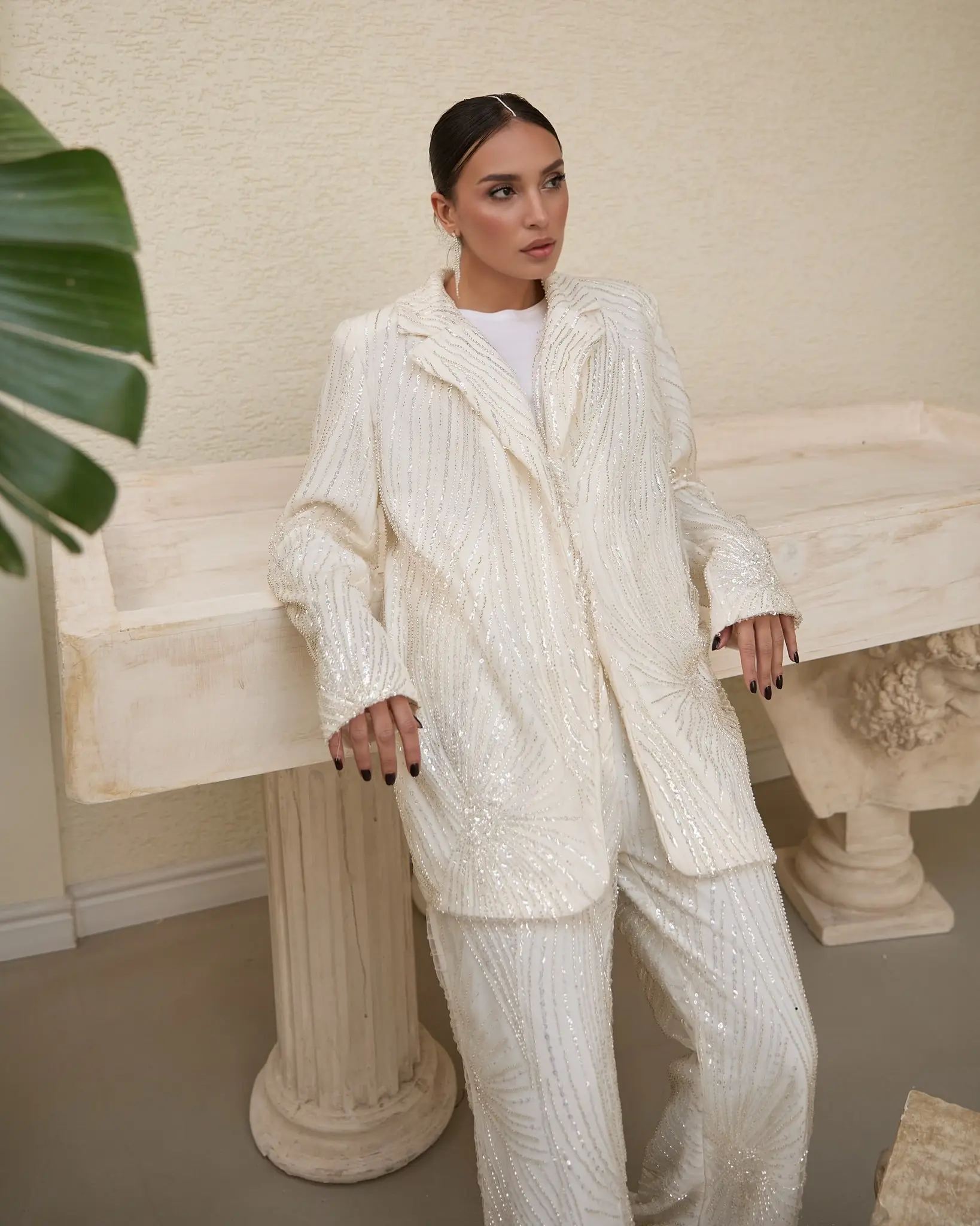Seraphine Luxe Embellished Co-Ord Set – Ivory, photo 3
