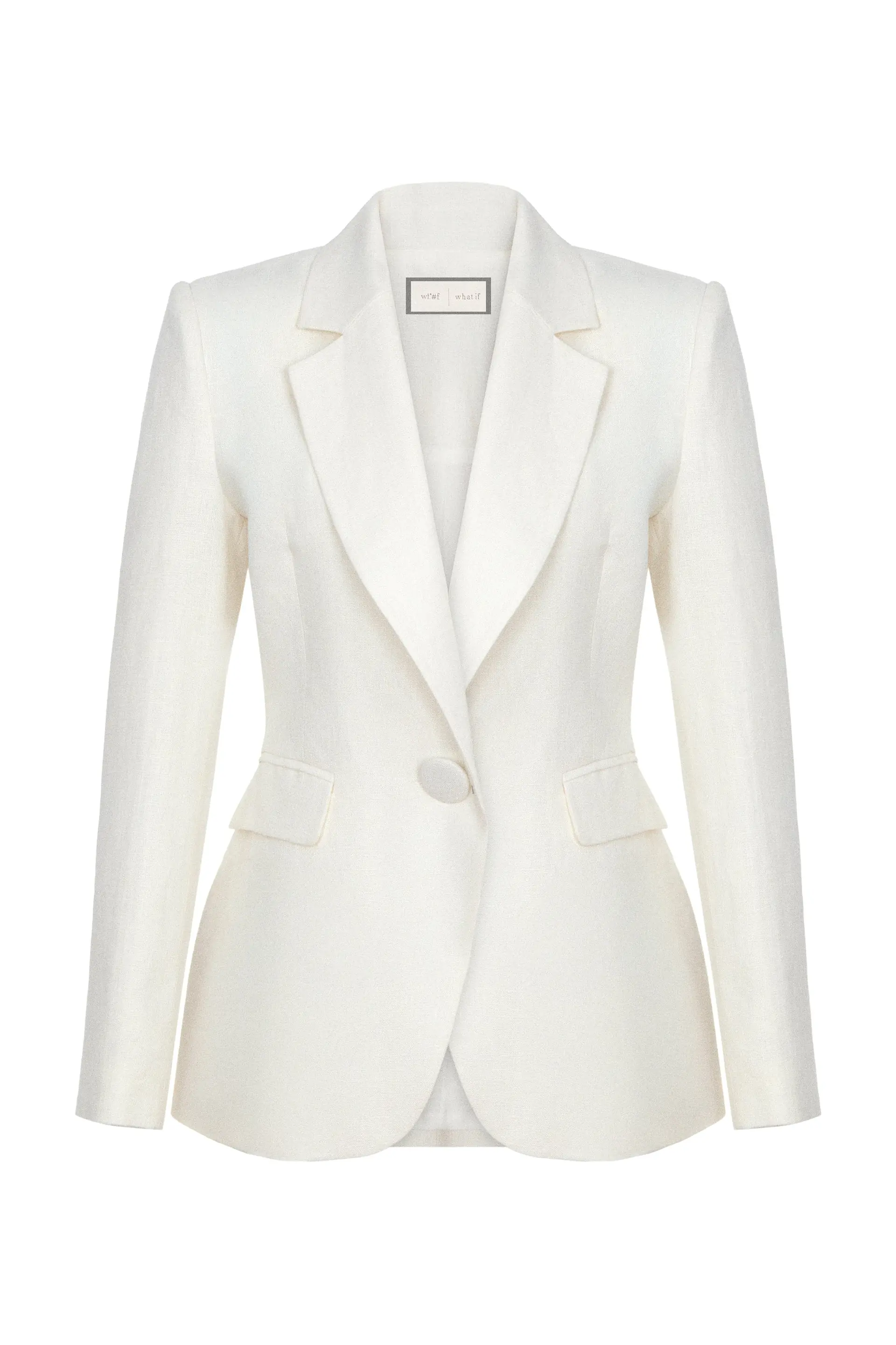 Ivory Waist-Fitted Jacket 100% Linen, photo 2