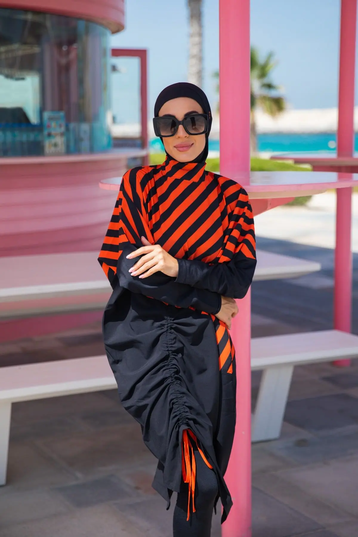 Woven Black Burkini Modest Swimwear M2307, photo 4