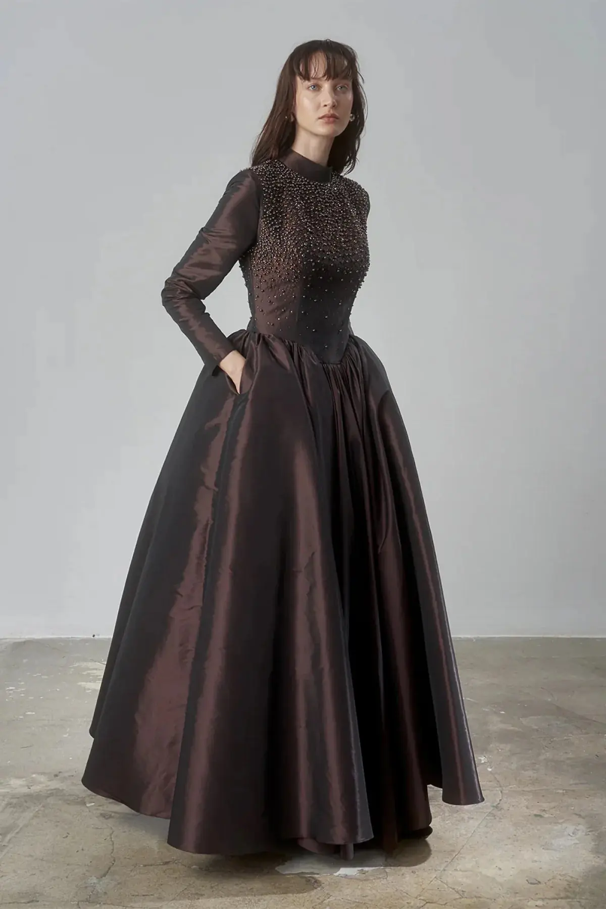 Embellished Princess Ball Gown – Brown