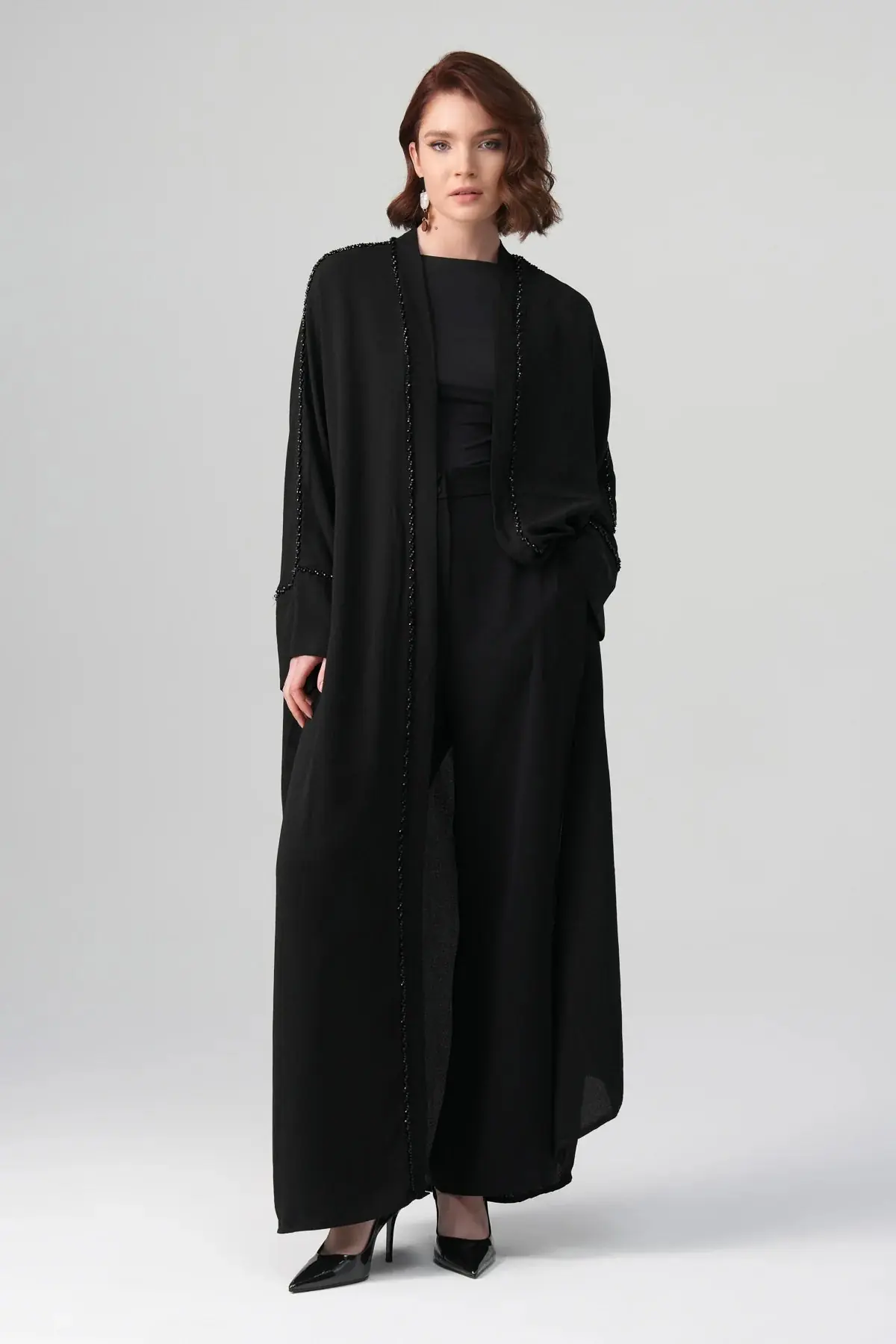 Klara Crystal-Embellished Abaya – Black, photo 3