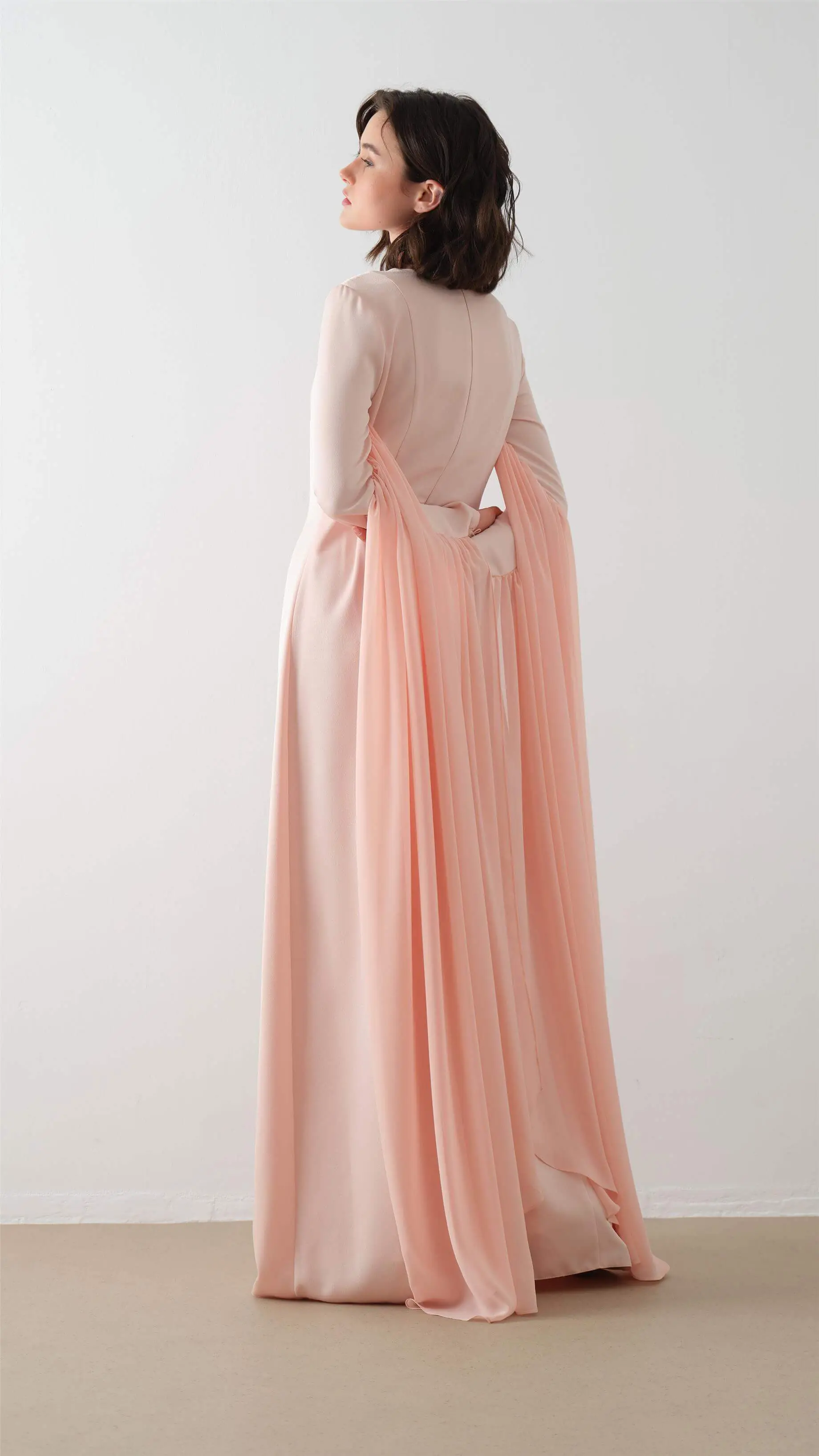 Cape Sleeve Detail Dress – Salmon, photo 5