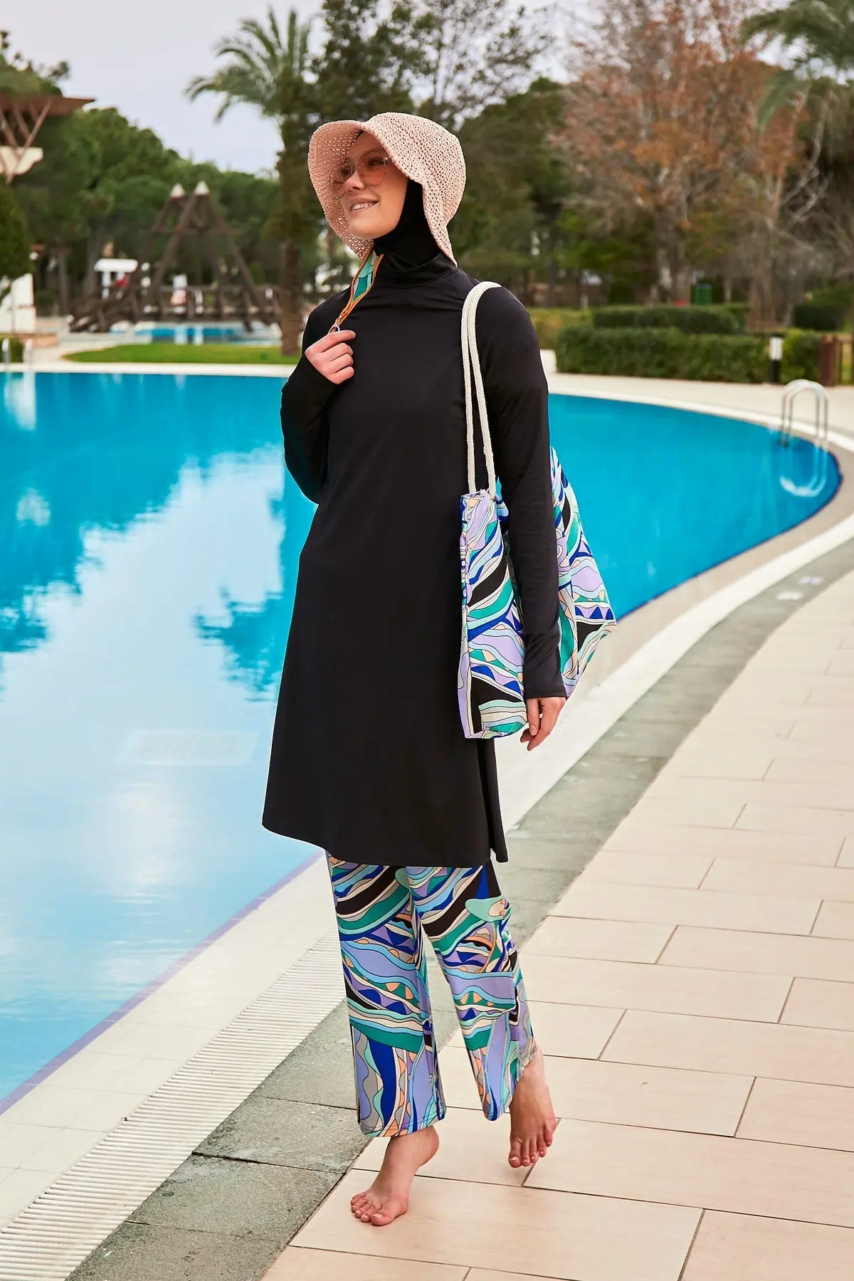 Lycra Black Burkini Modest Swimwear M2477, photo 4