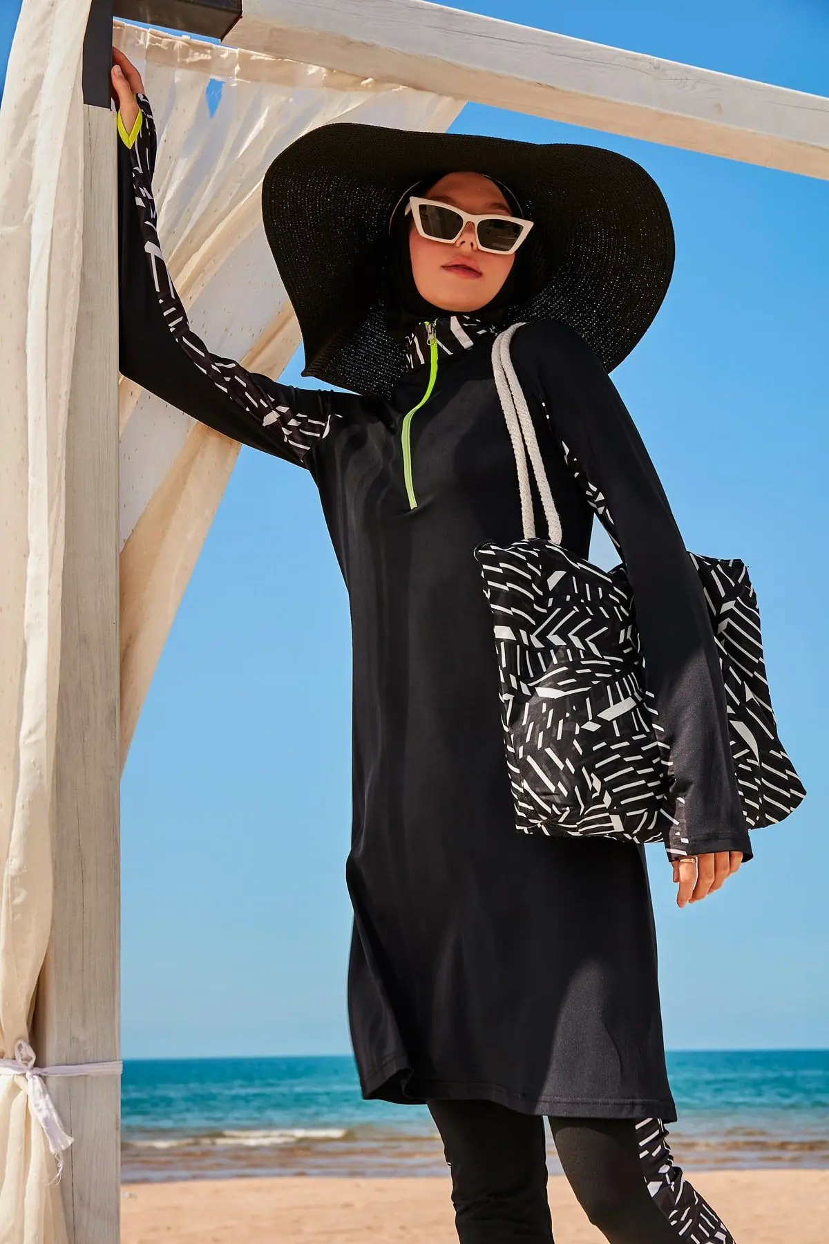 Lycra Black Burkini Modest Swimwear M2331, photo 3