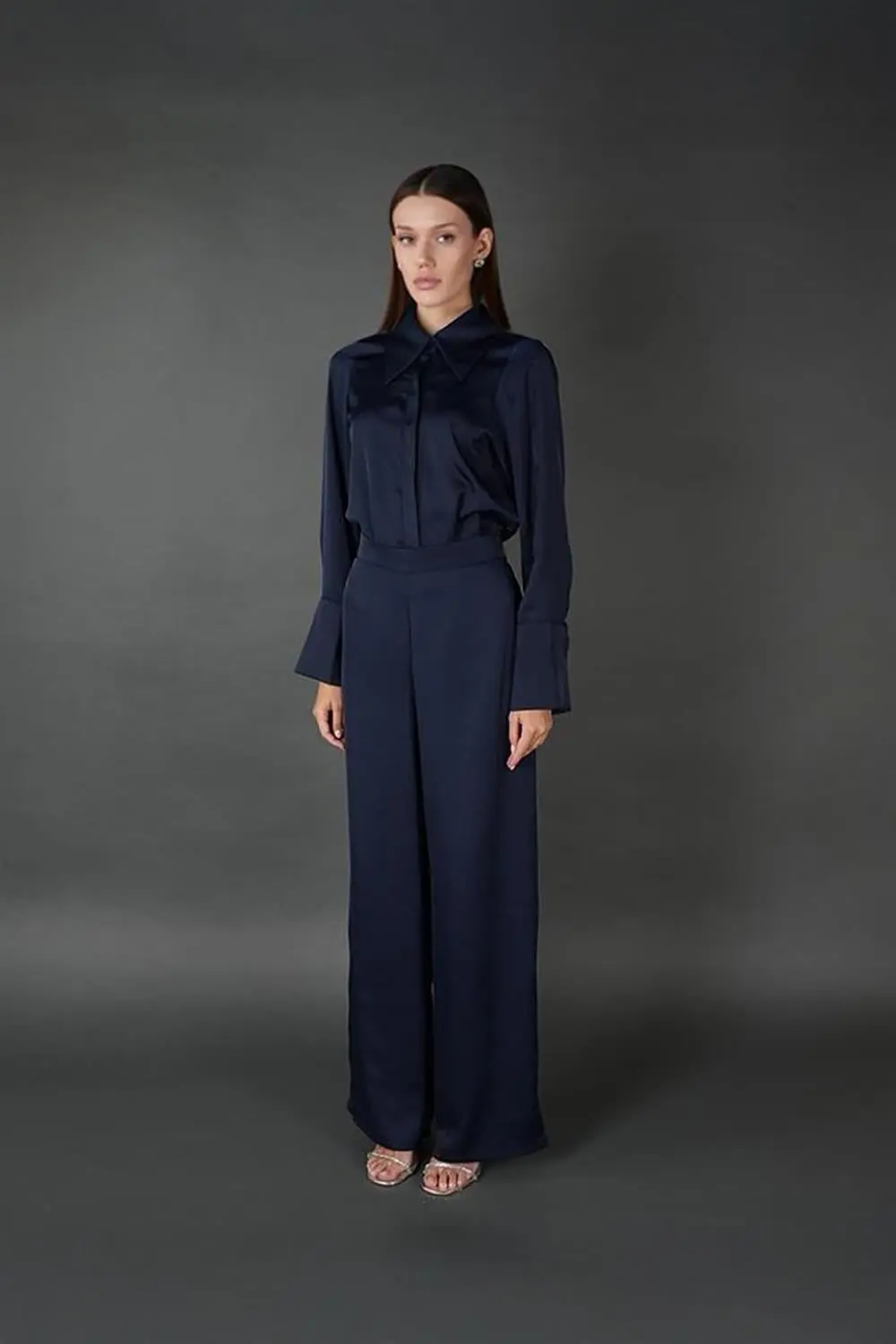 Aether Satin-Detail Set – Navy, photo 2