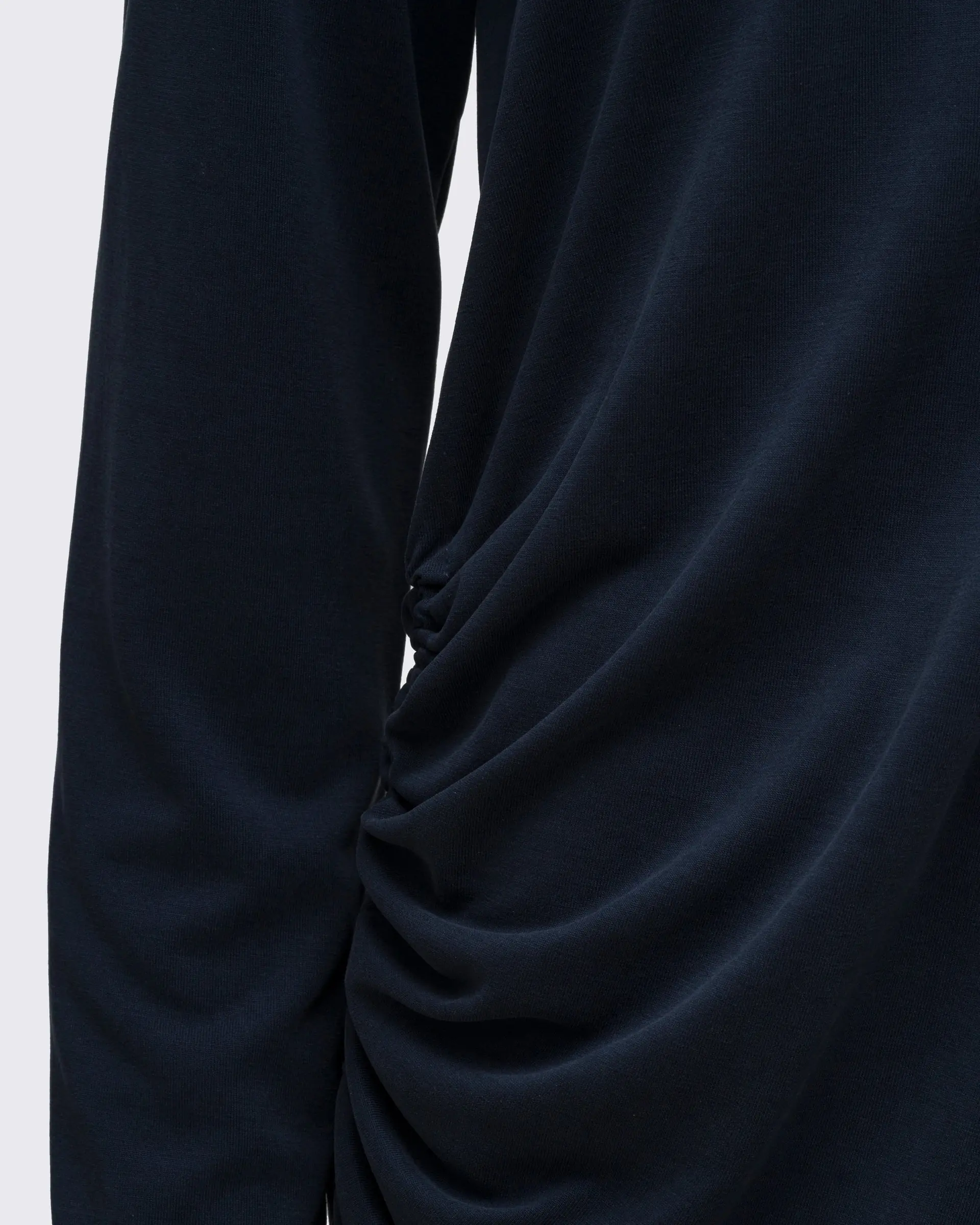 Modal Kumaşlı Ayarlanabilir Drape Detaylı Uzun Üst - Lacivert, photo 2