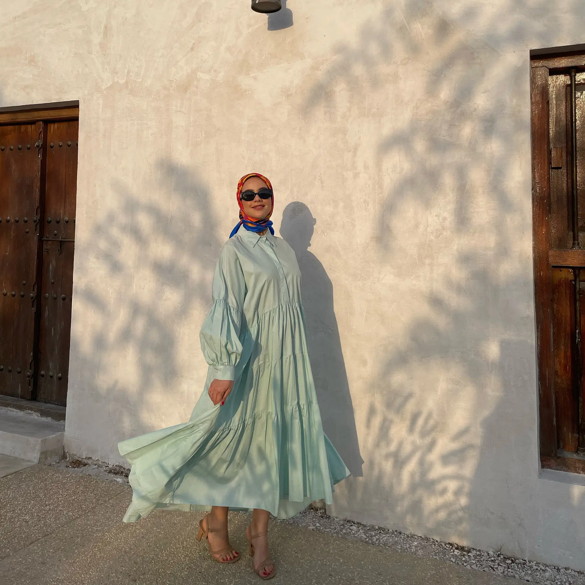 Cascade Cotton Maxi Dress with High-Low Hem, photo 2