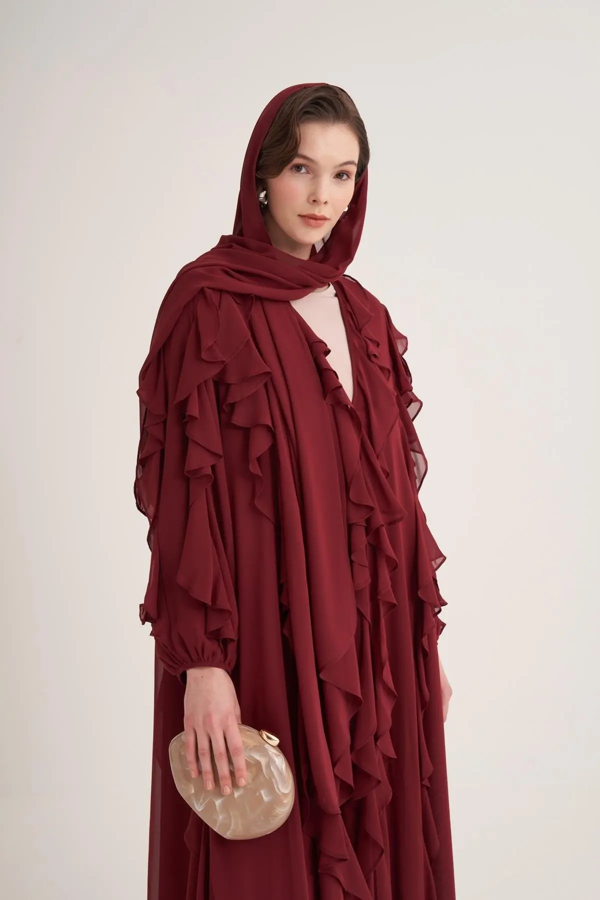 Lola Abaya & Scarf – Burgundy, photo 2