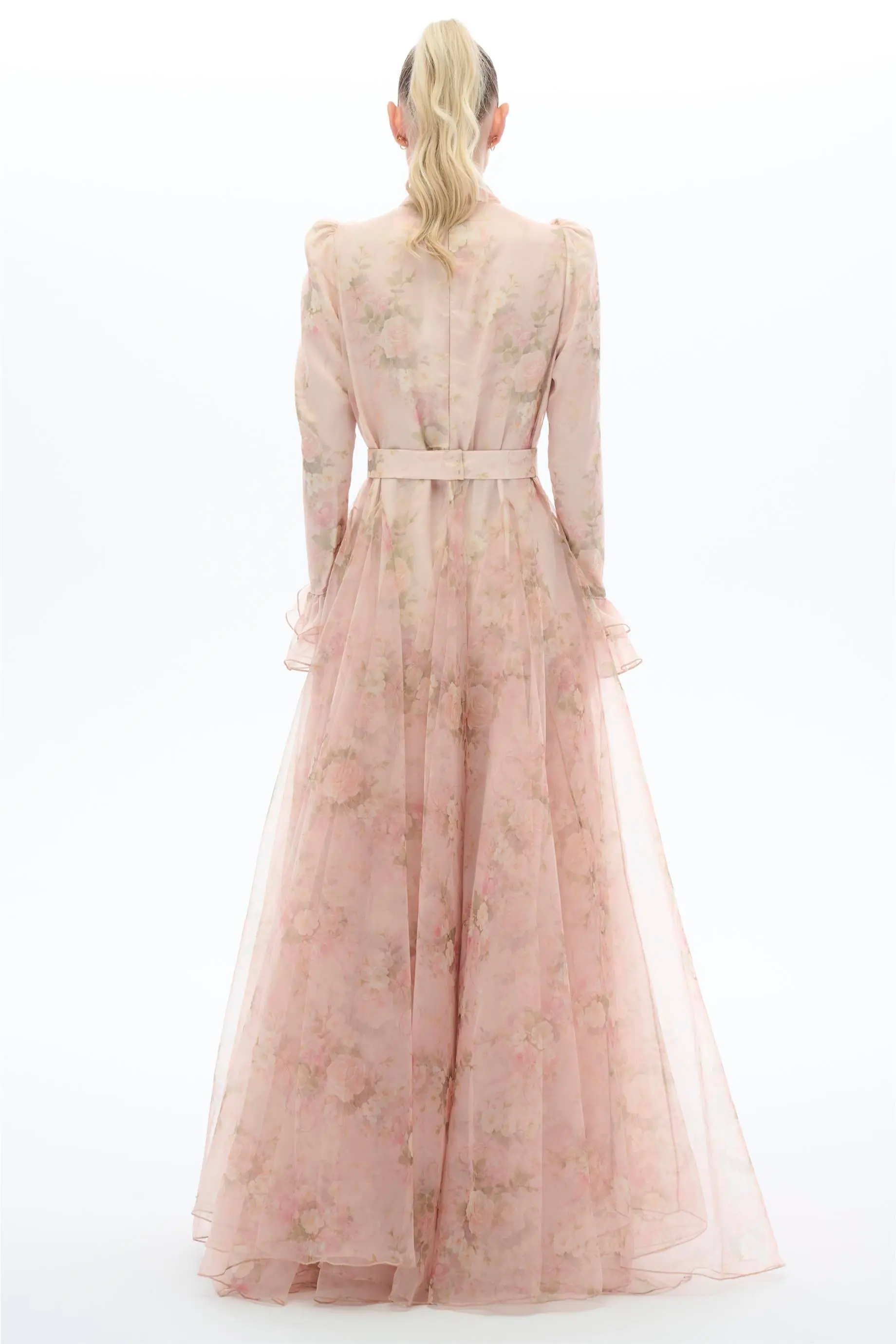 Printed Organza Dress – Powder, photo 4