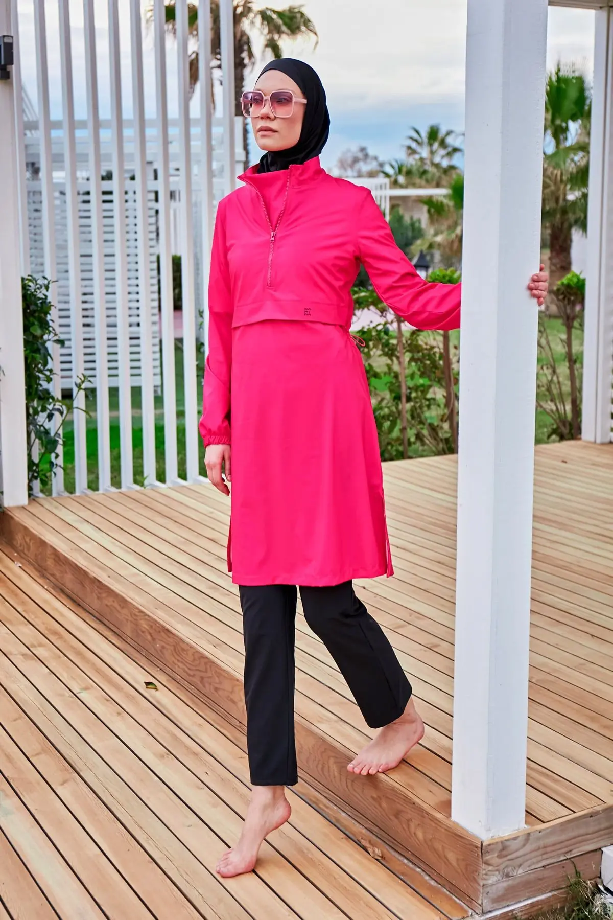 Woven Pink Burkini Modest Swimwear M2408, photo 4