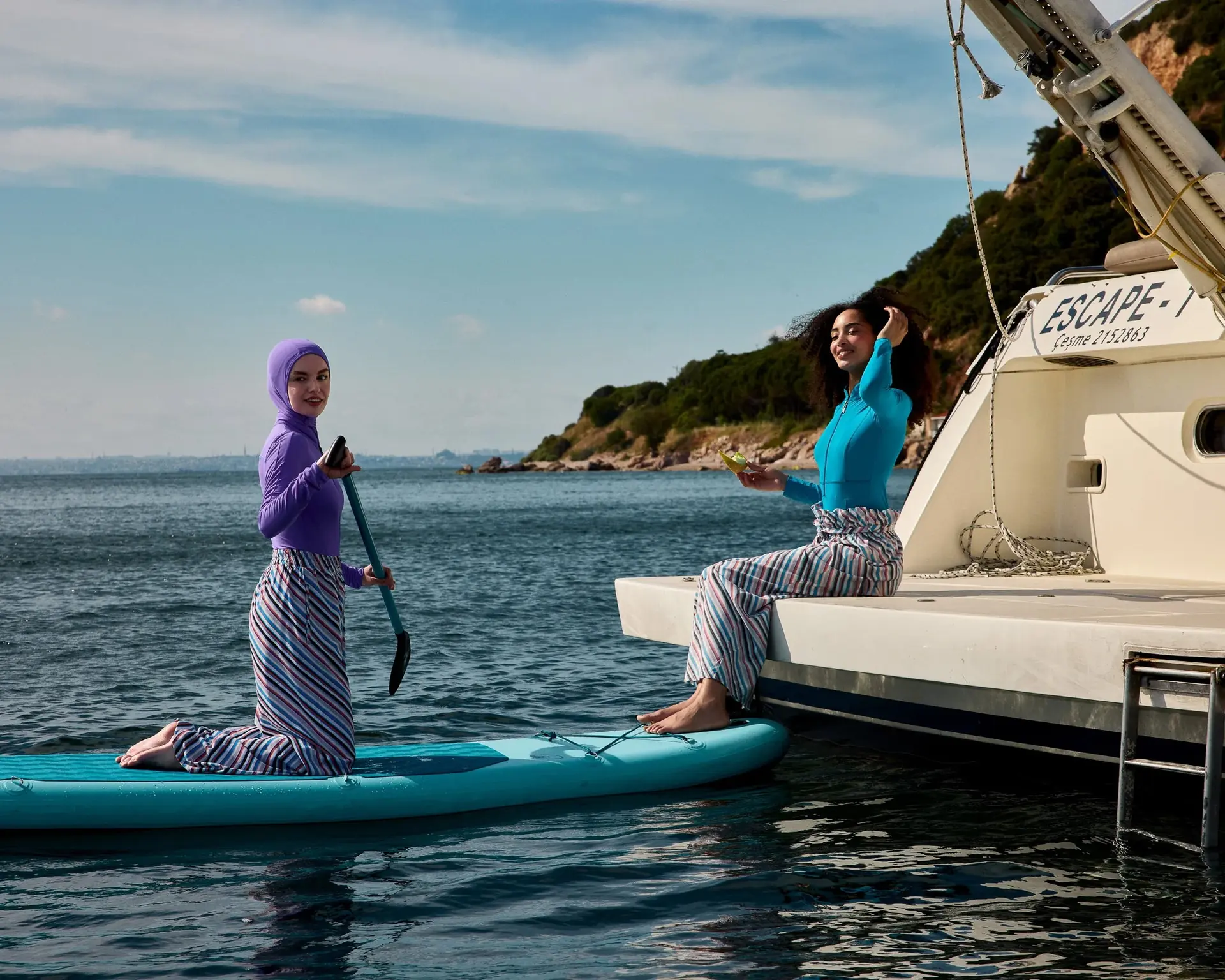 Hızlı Kuruyan Baskı Kumaşlı Deniz Pantolonu - Çizgili, photo 6