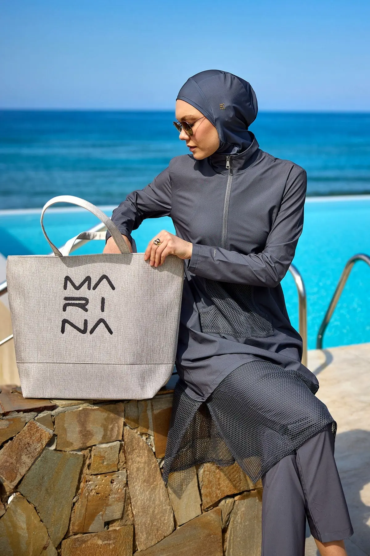 Cream Beach Bag with Zipper CA2501-3, photo 2